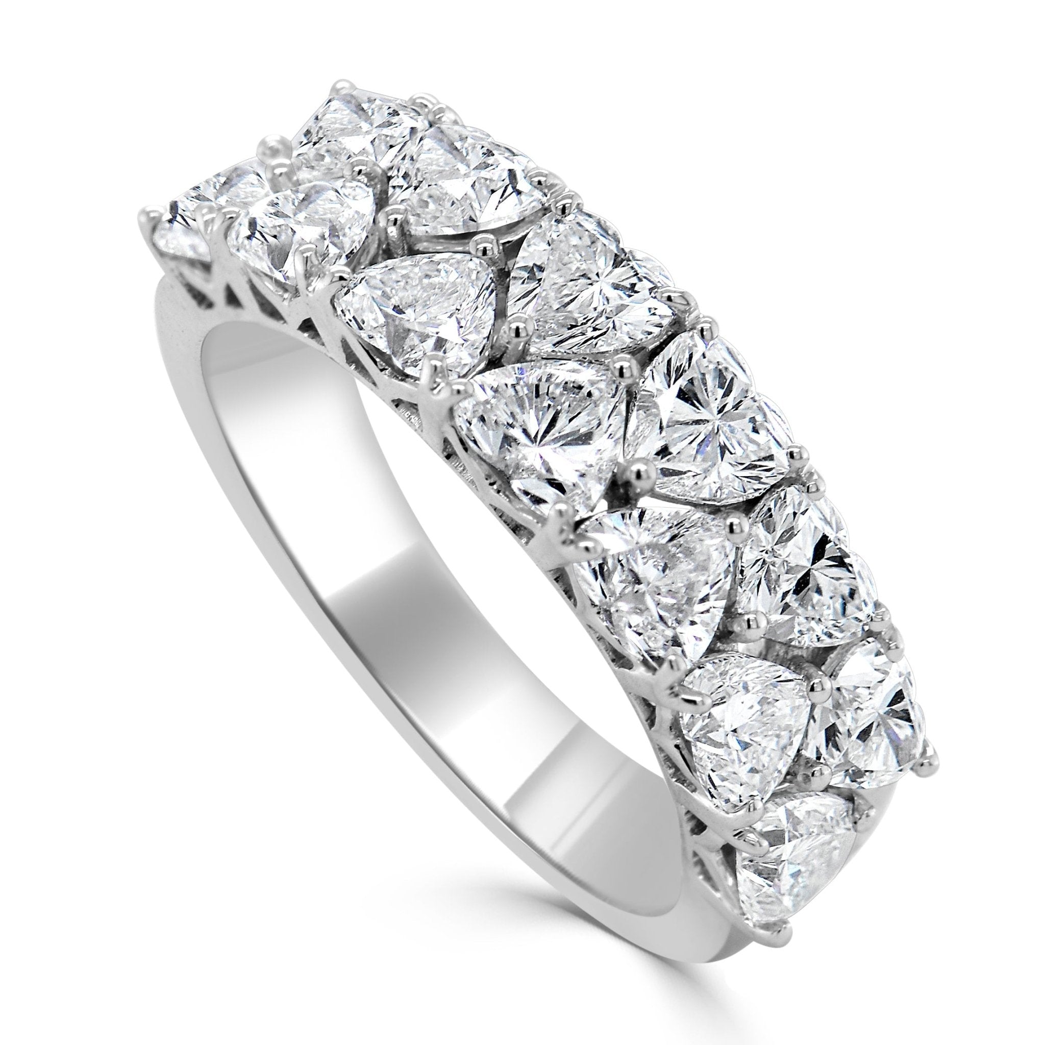 Double Row Heart Diamond Ring
