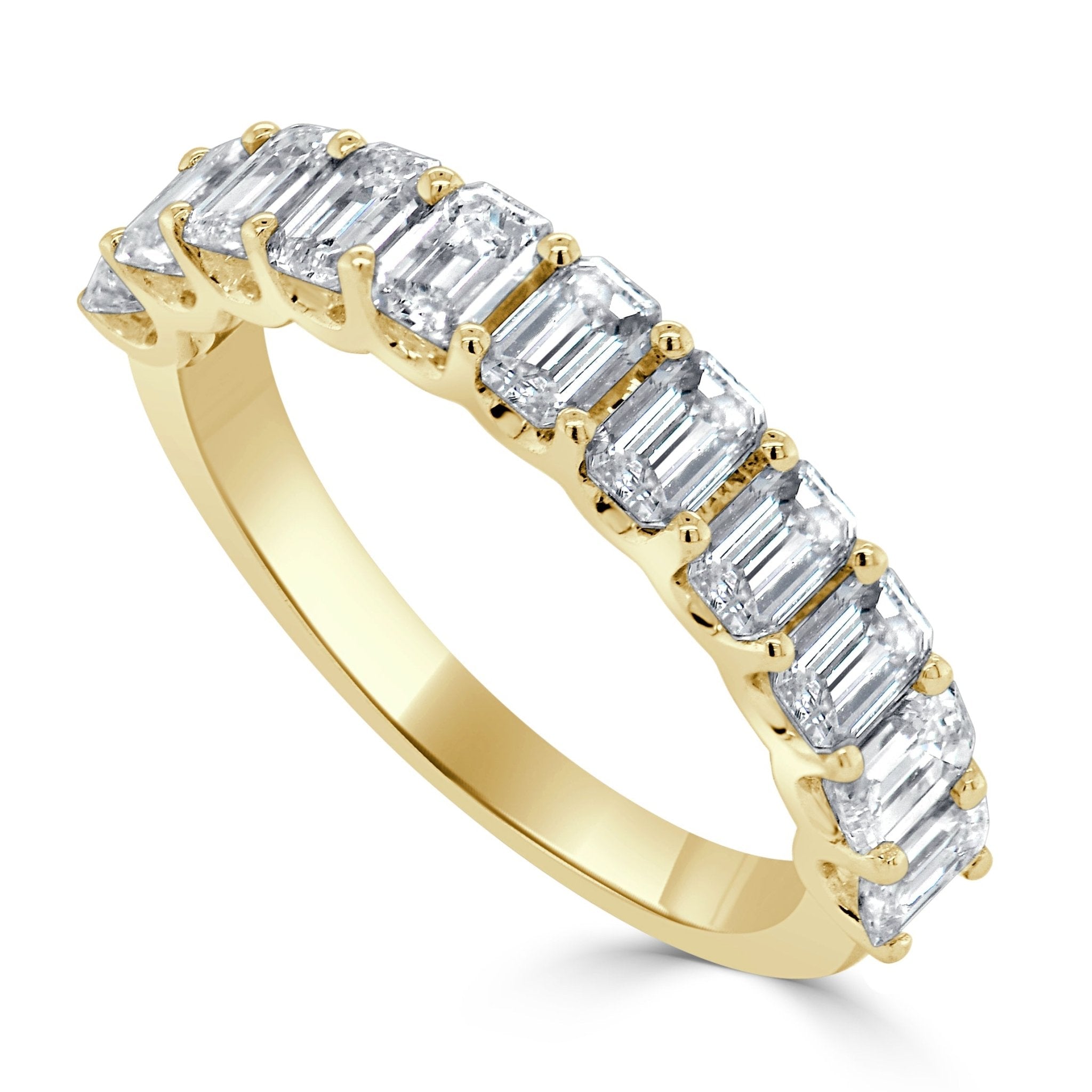 Emerald - Cut Diamond Band