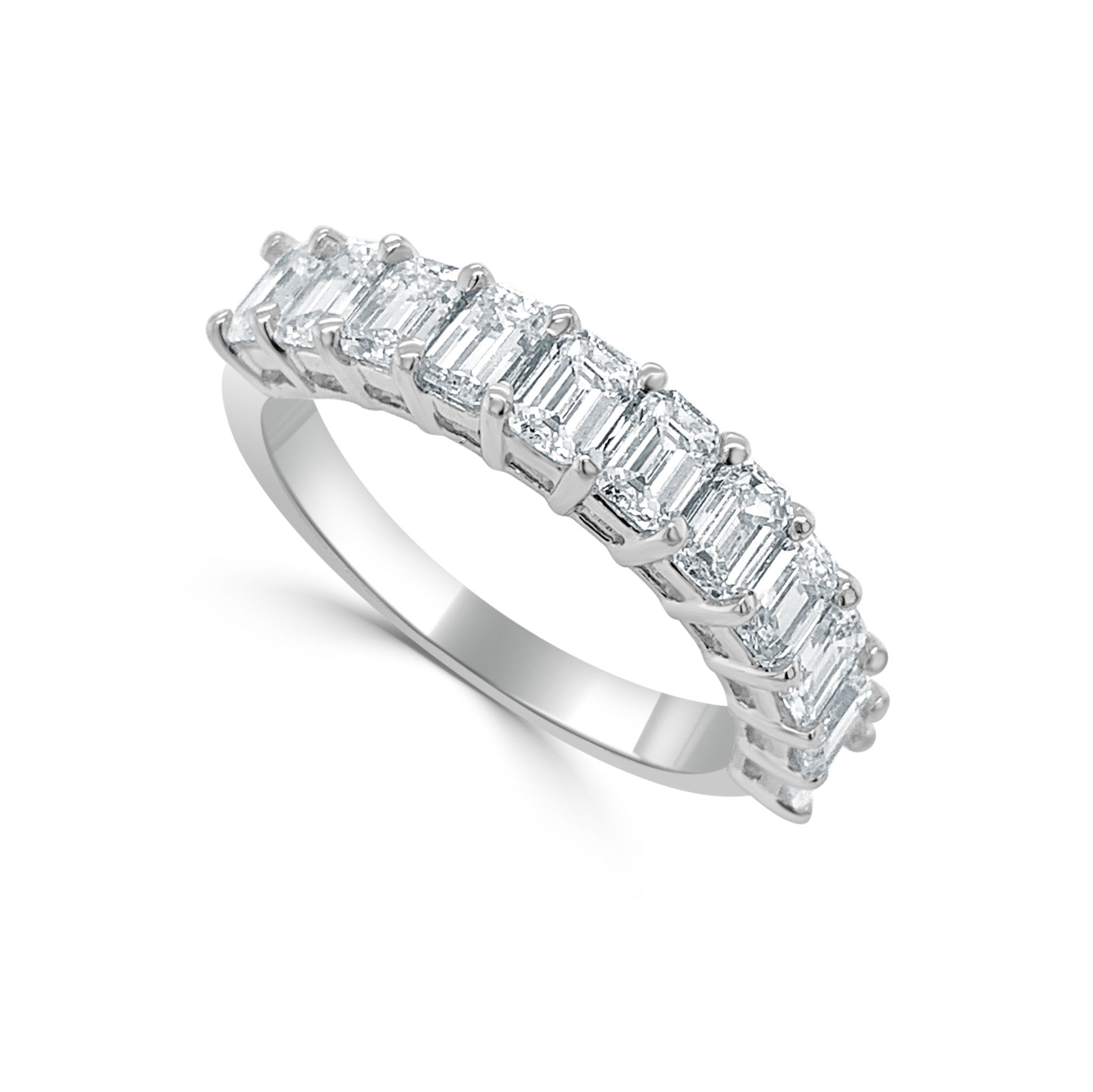 Emerald - Cut Diamond Band