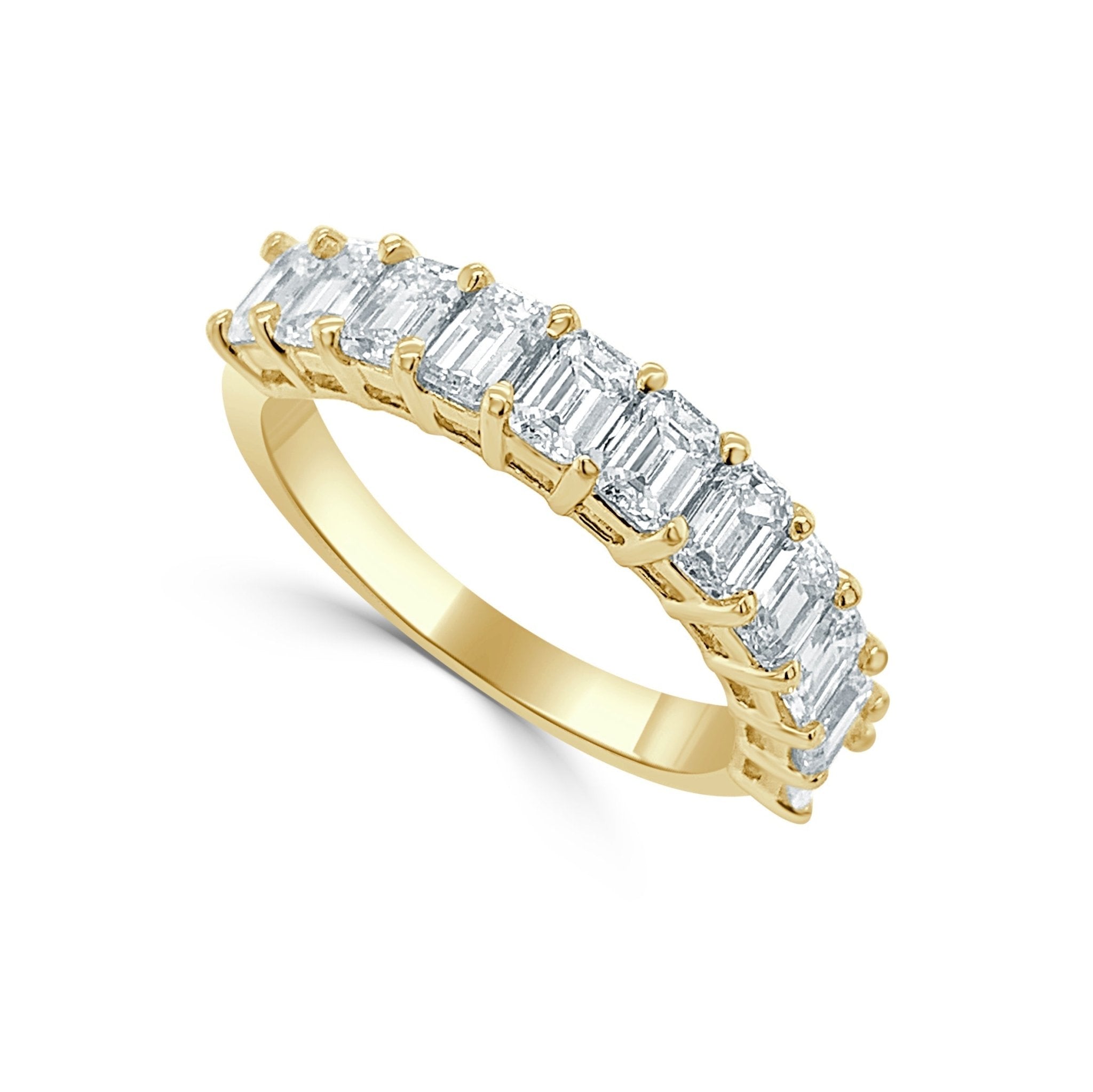 Emerald - Cut Diamond Band