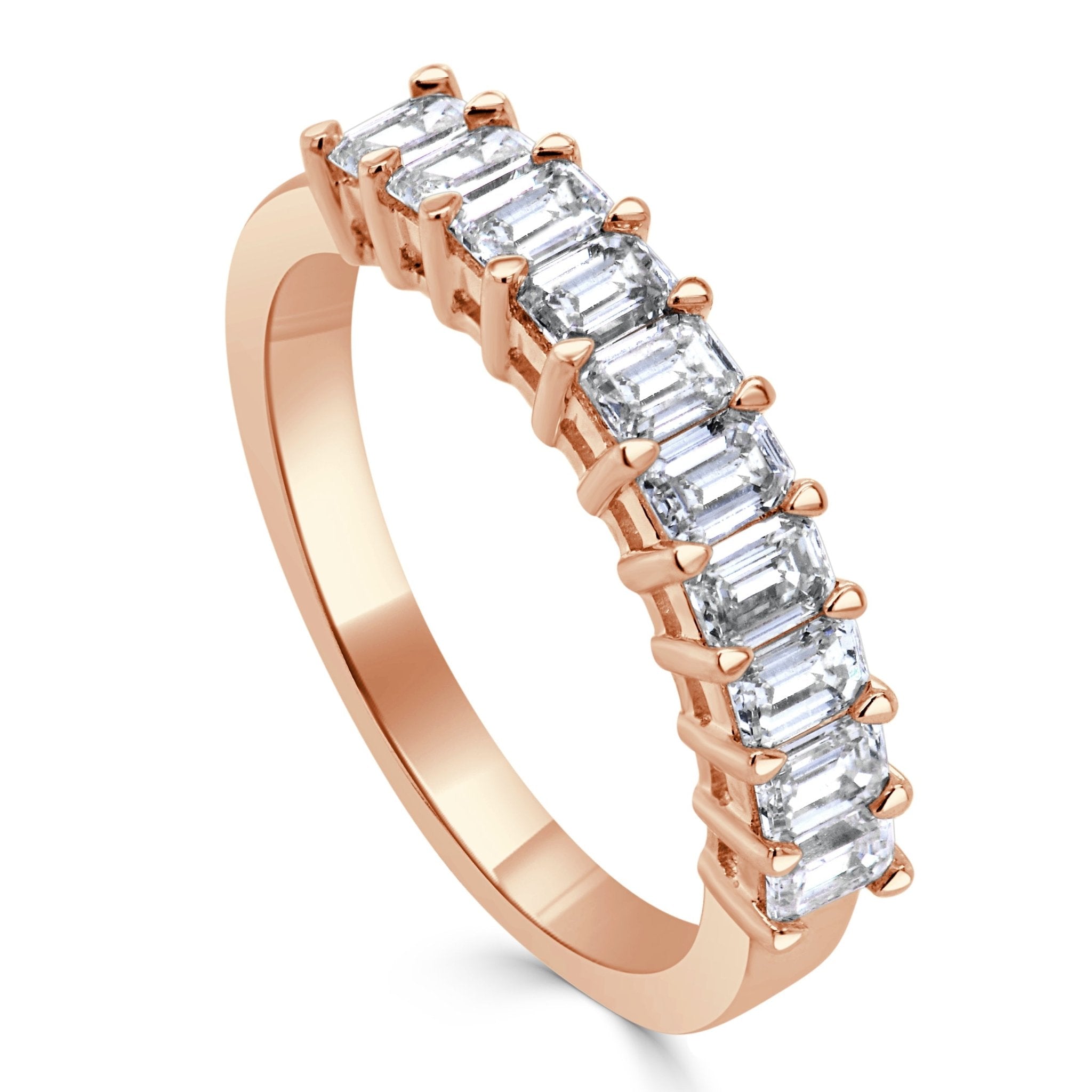 Emerald - Cut Diamond Band