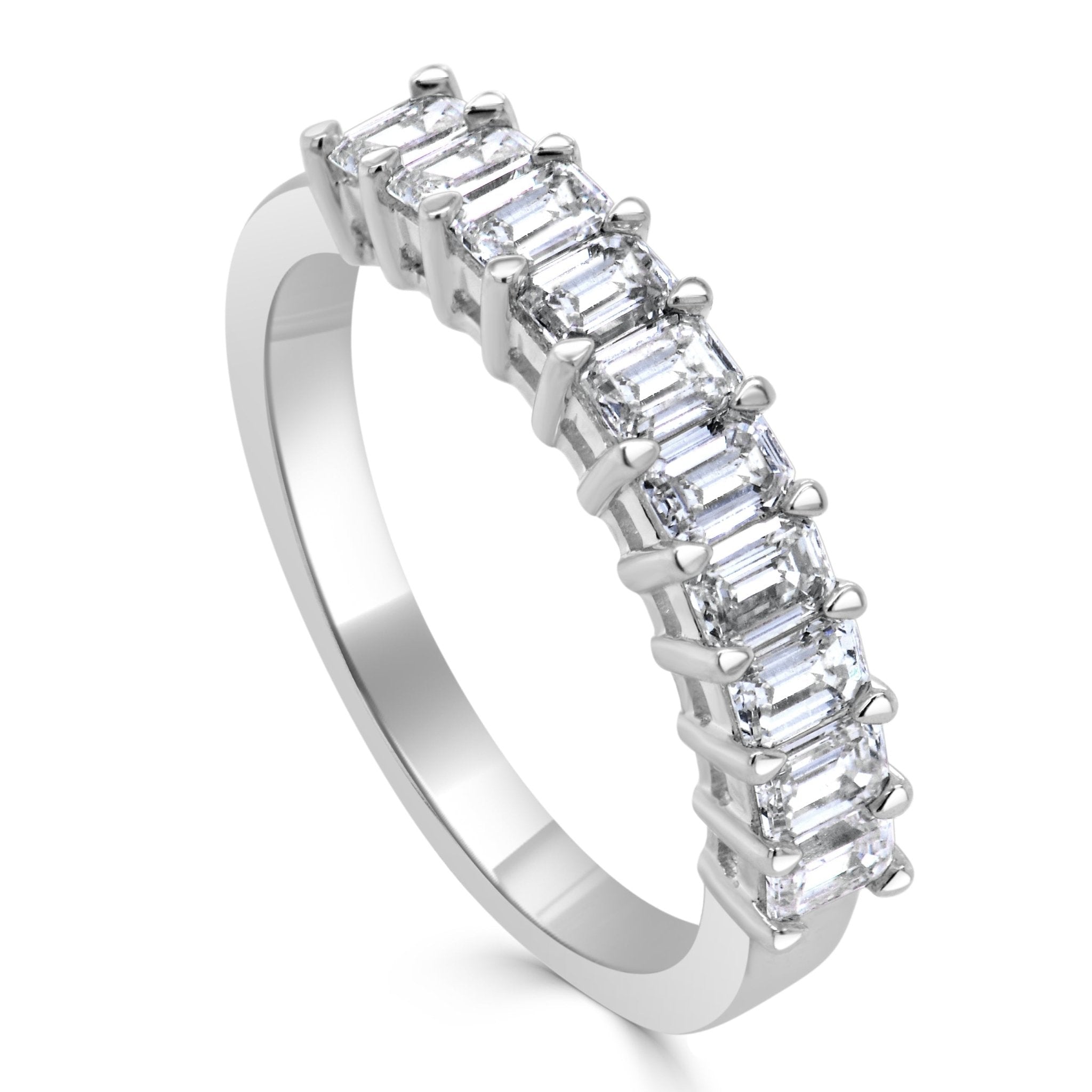 Emerald - Cut Diamond Band