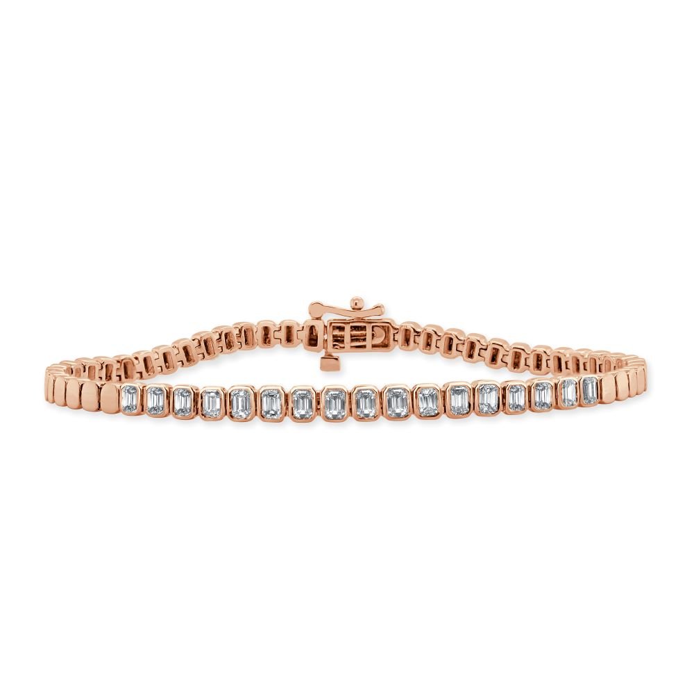 Emerald - Cut Diamond Bracelet