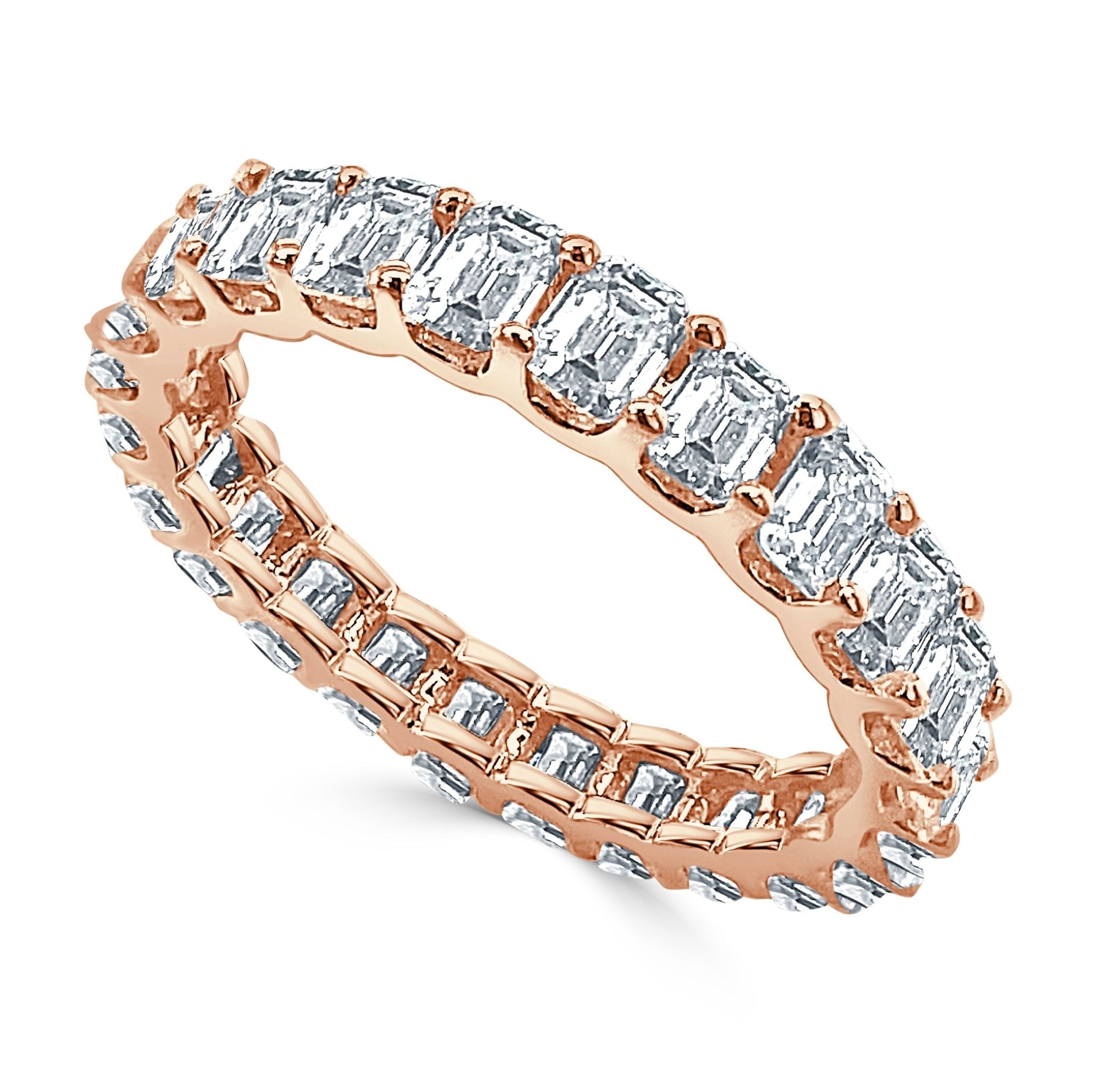 Emerald - Cut Diamond Eternity Band