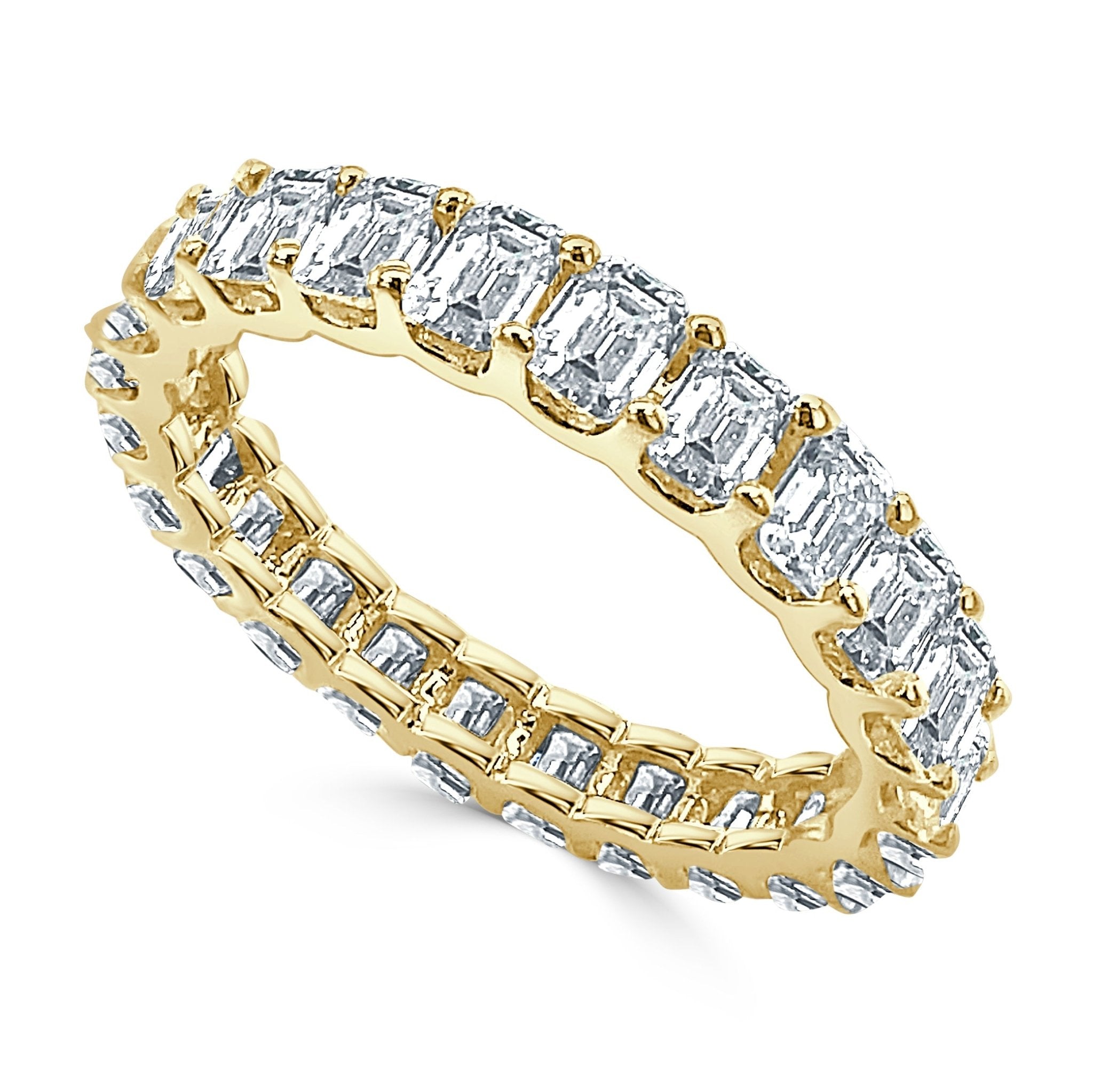 Emerald - Cut Diamond Eternity Band