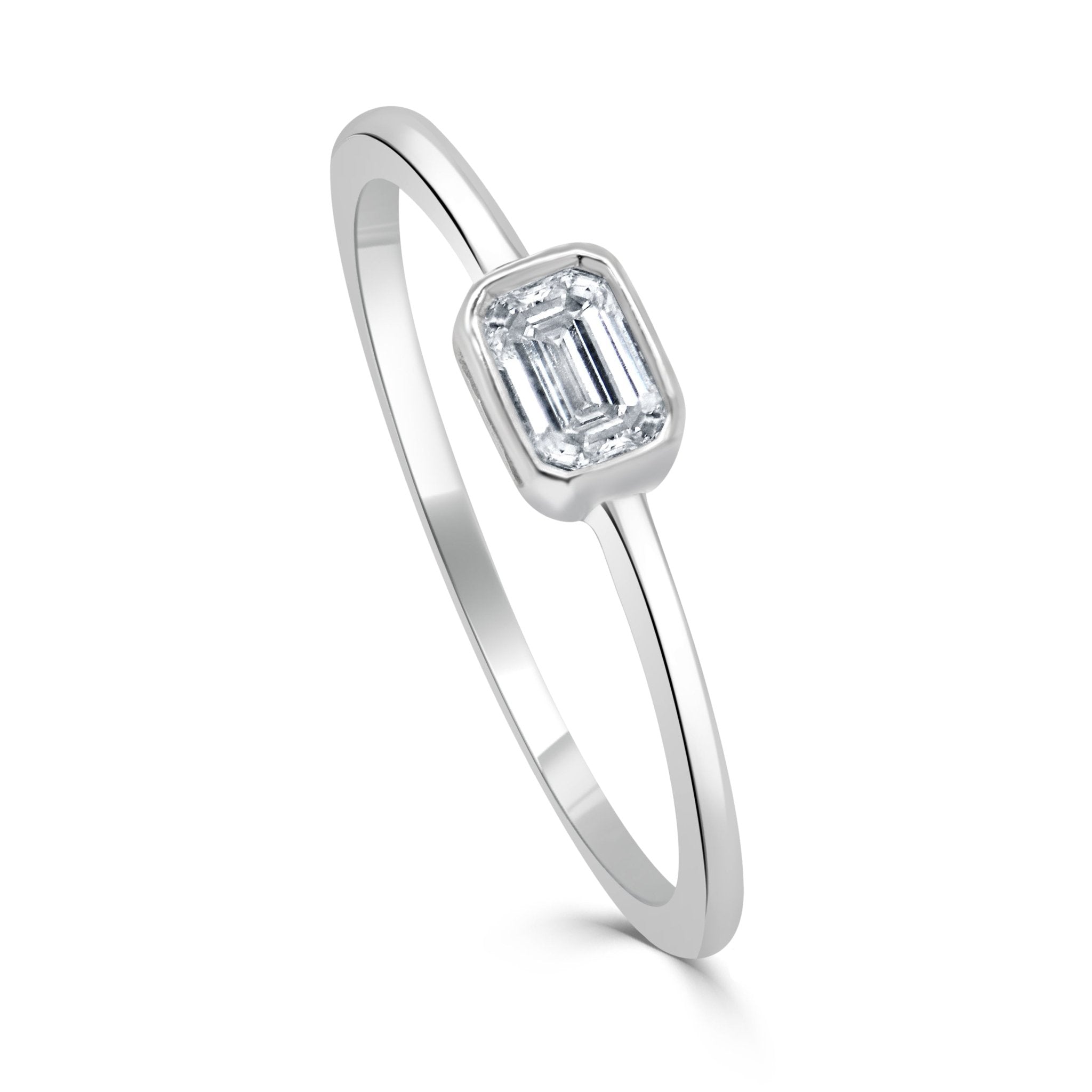 Emerald - Cut Diamond Ring