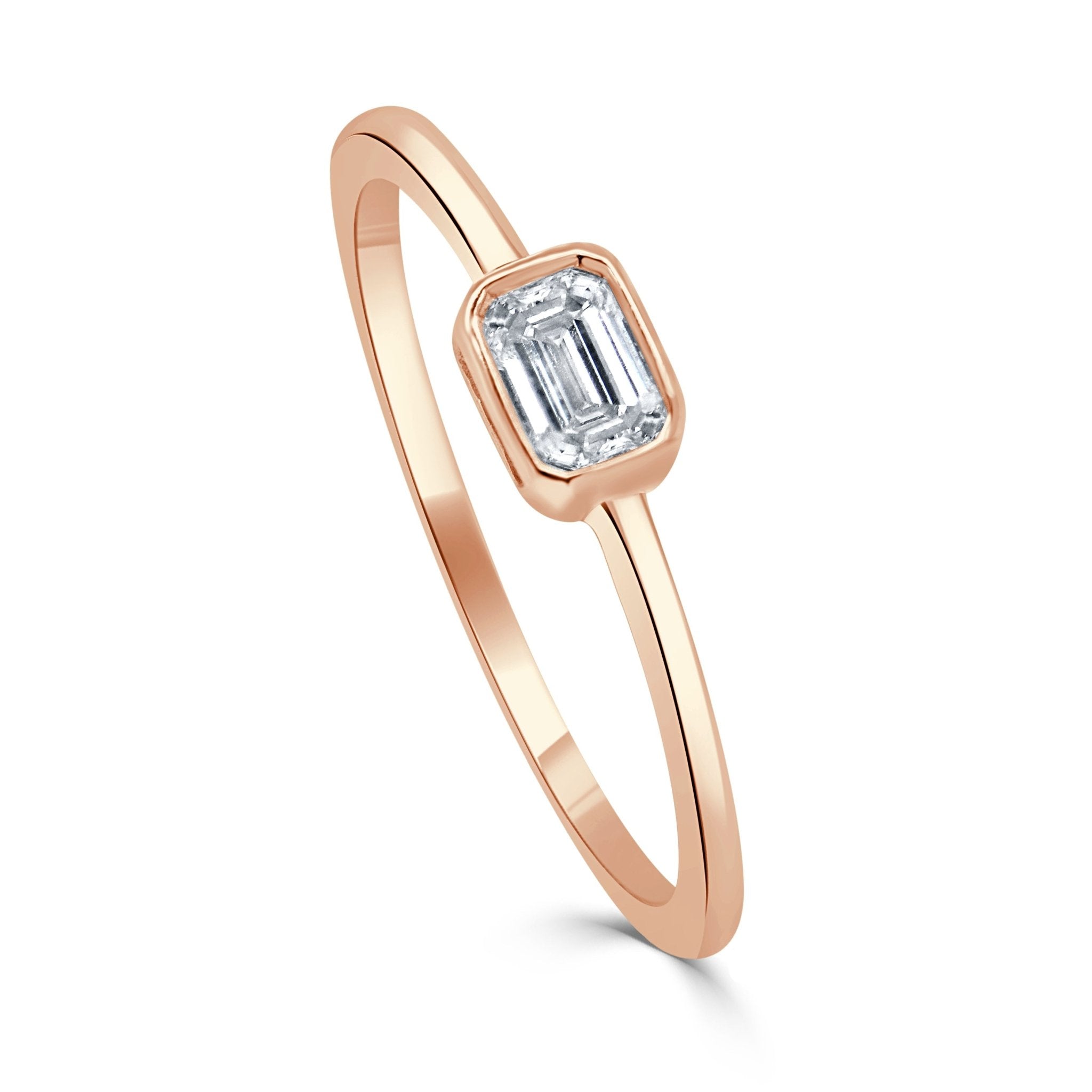 Emerald - Cut Diamond Ring