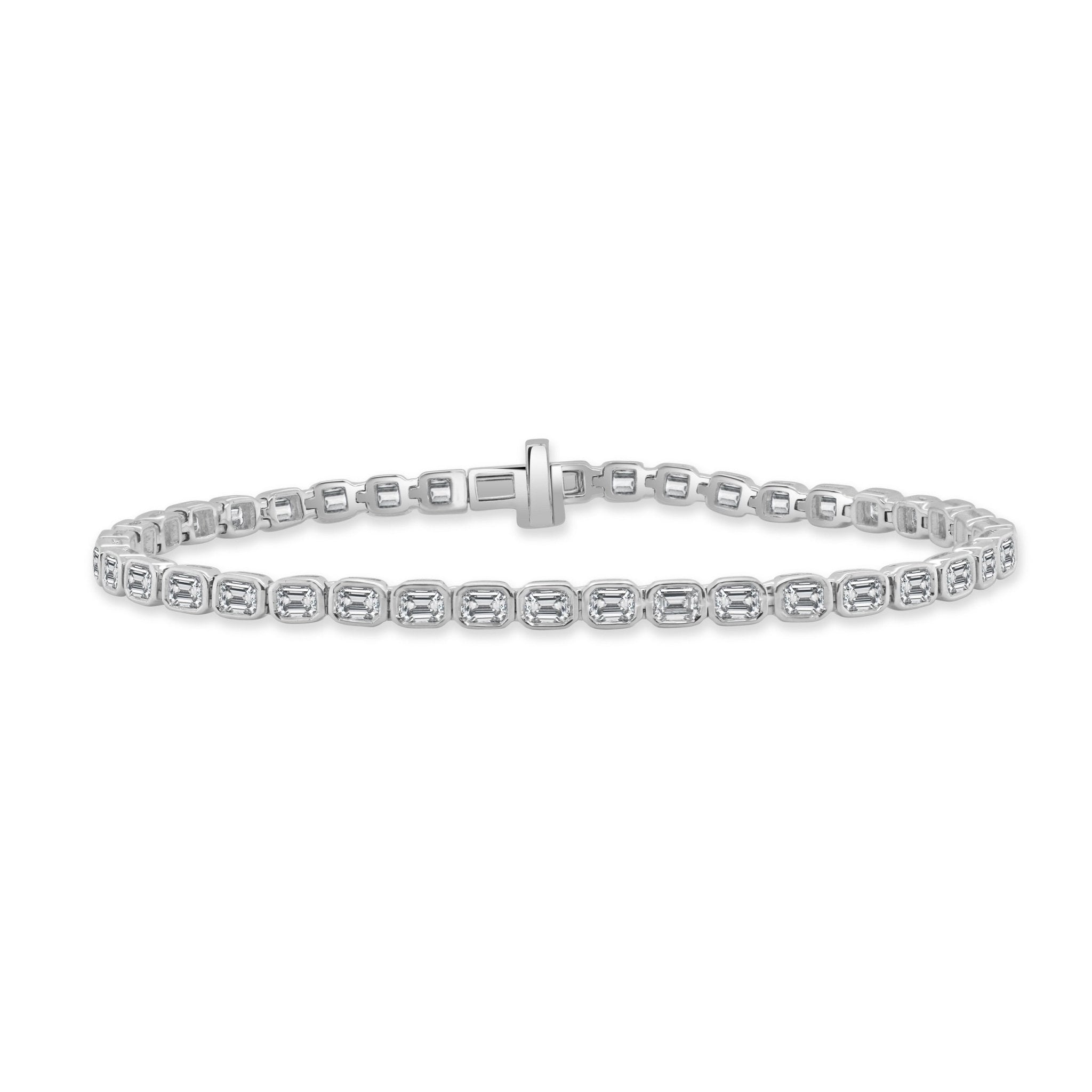 Emerald - Cut Diamond Tennis Bracelet