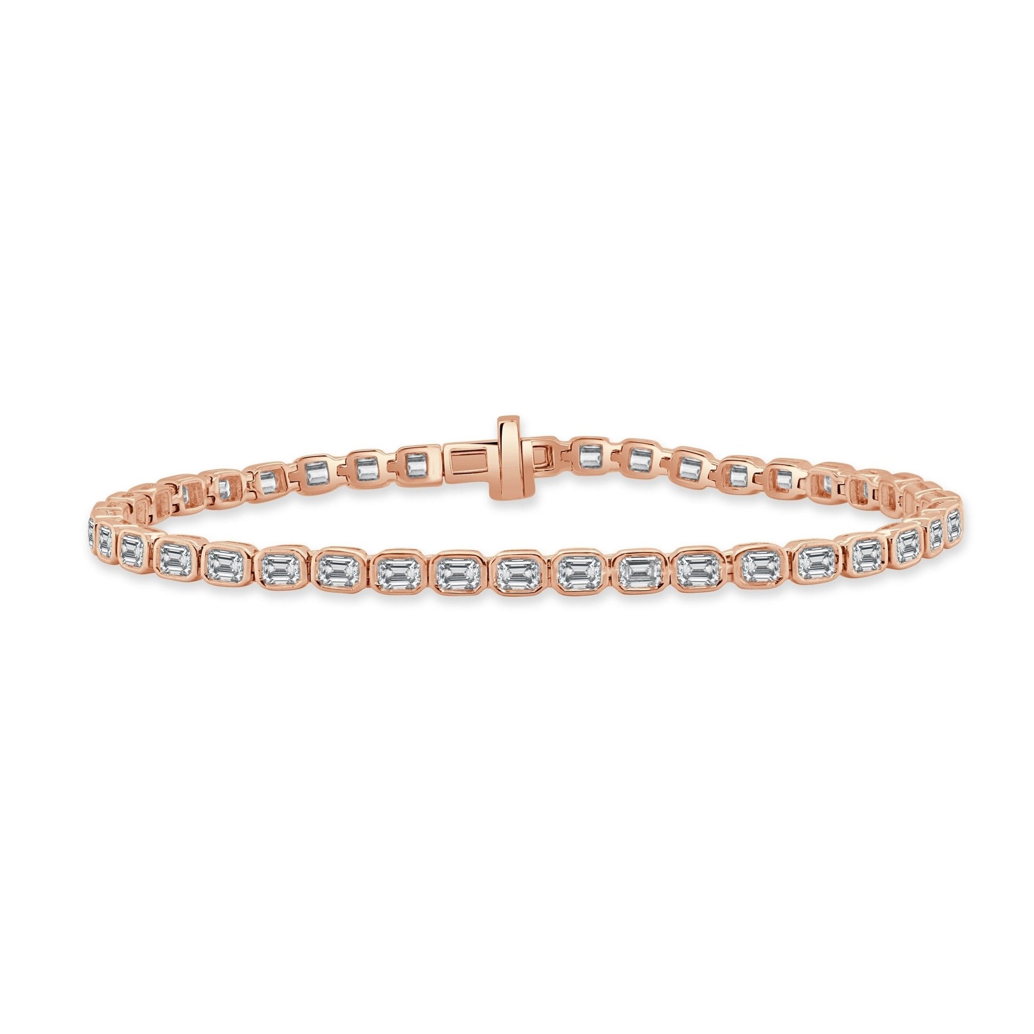 Emerald - Cut Diamond Tennis Bracelet