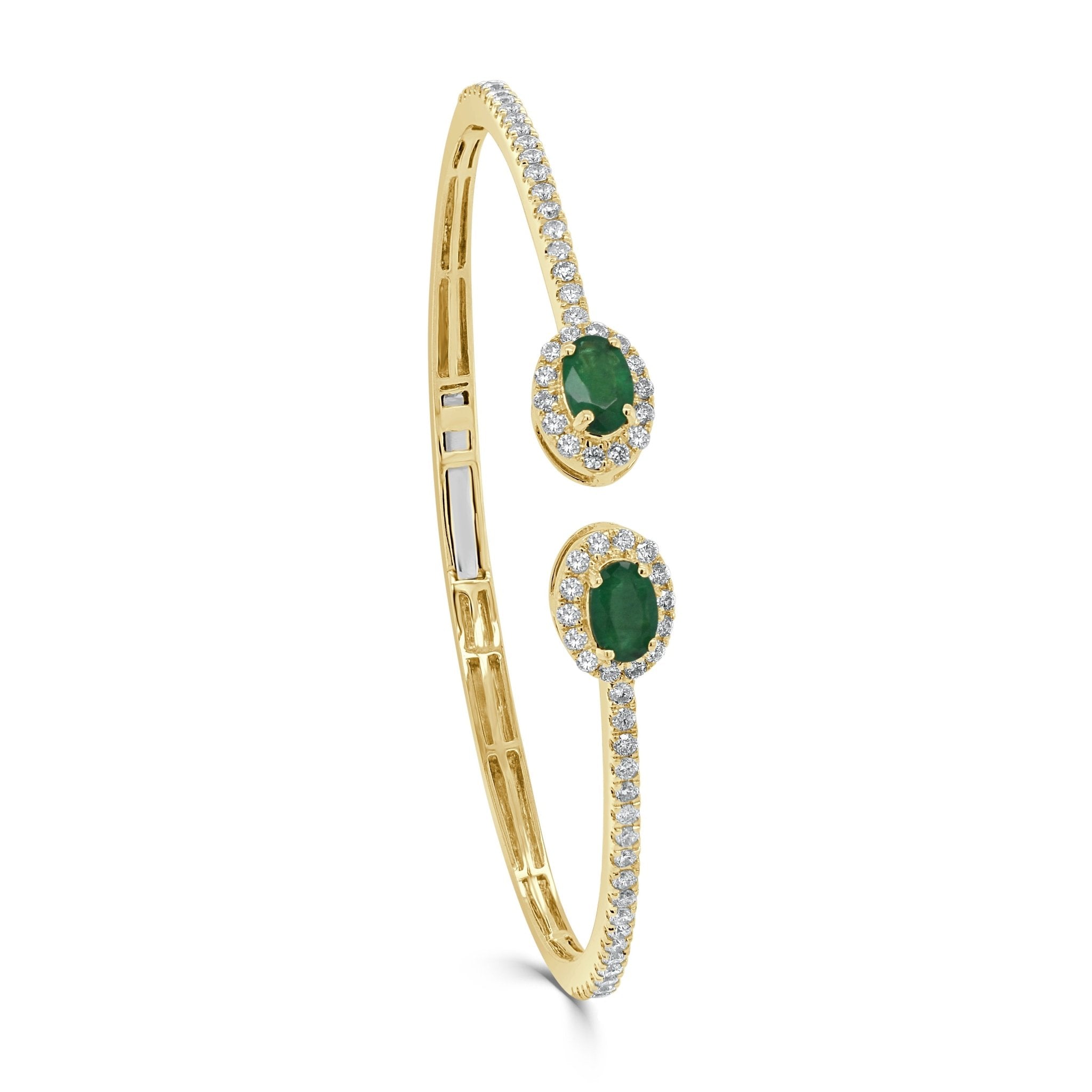 Emerald Diamond Cuff Bangle
