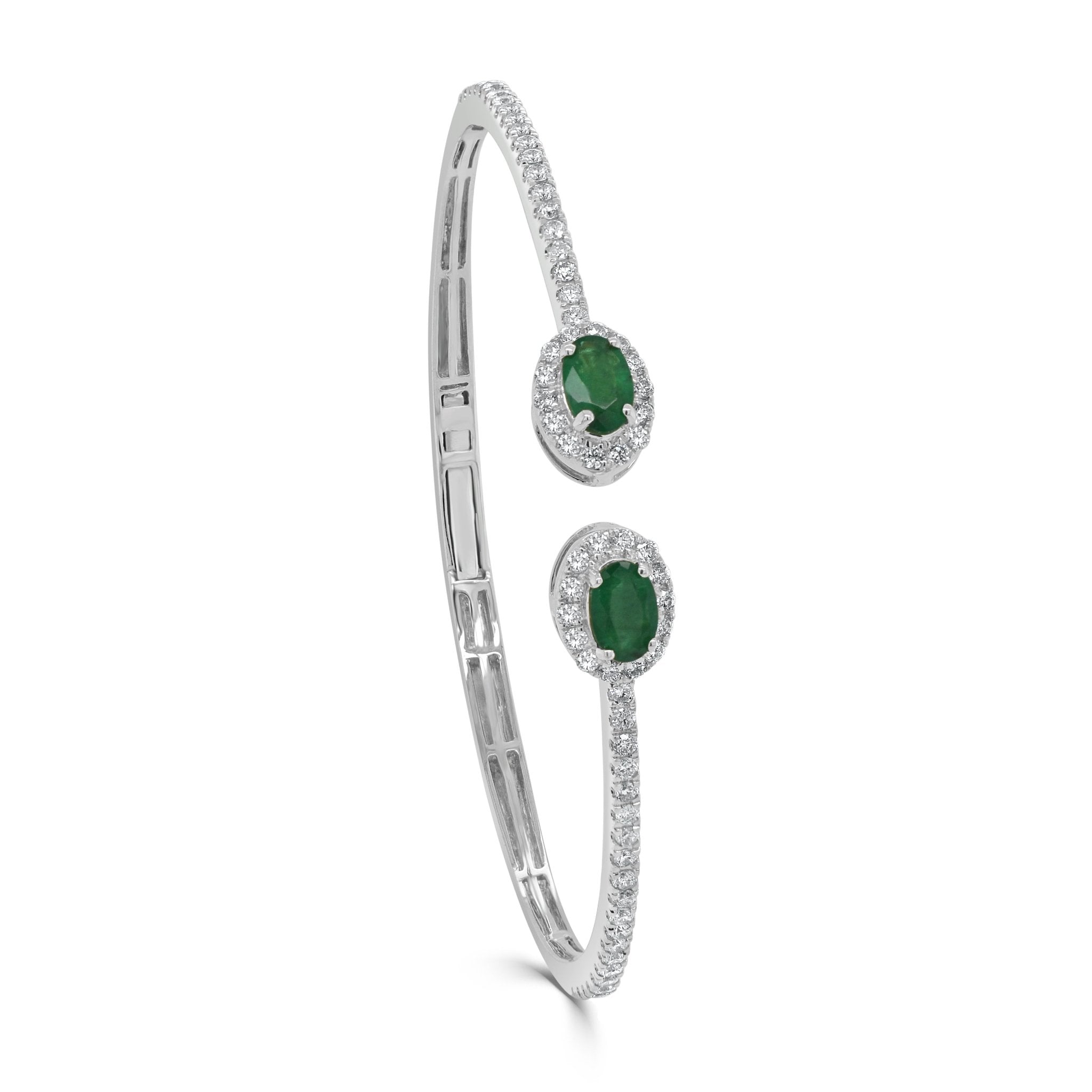 Emerald Diamond Cuff Bangle