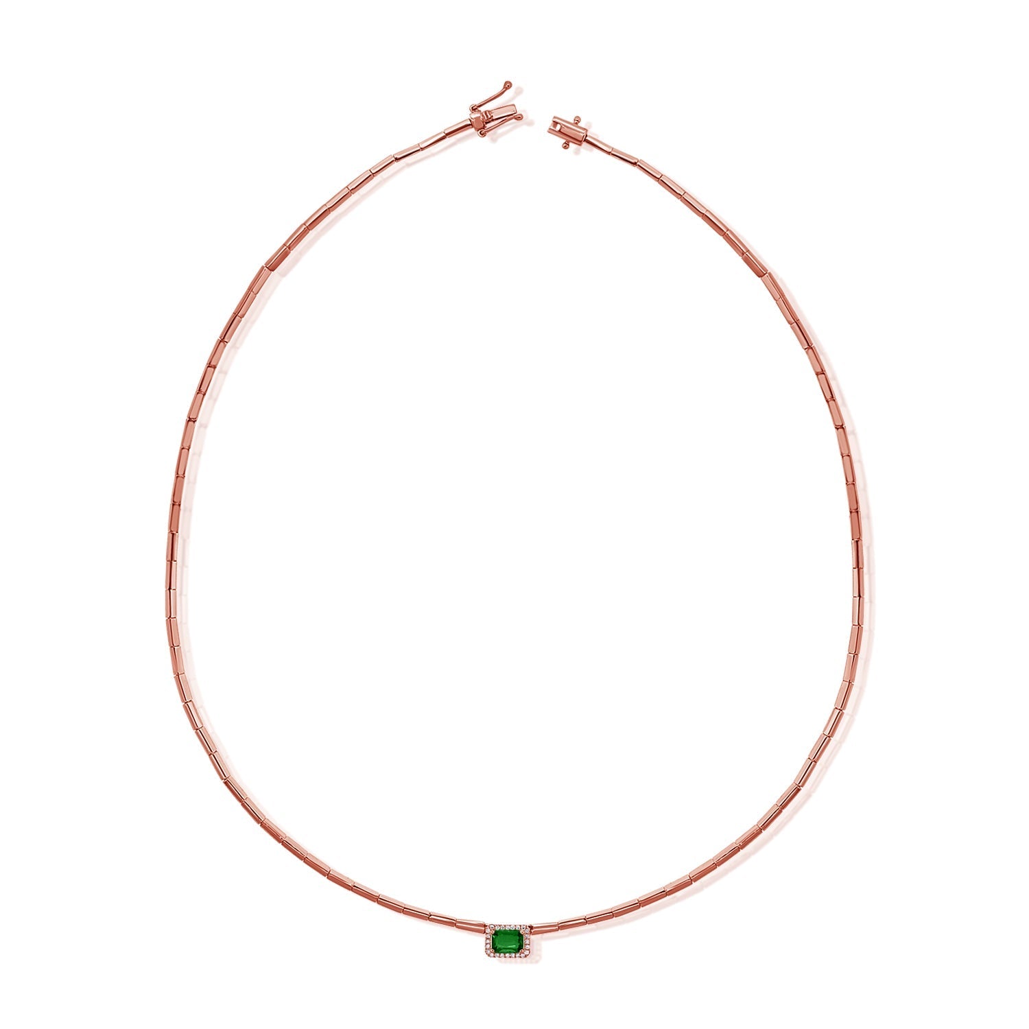 Emerald Diamond Tennis Necklace