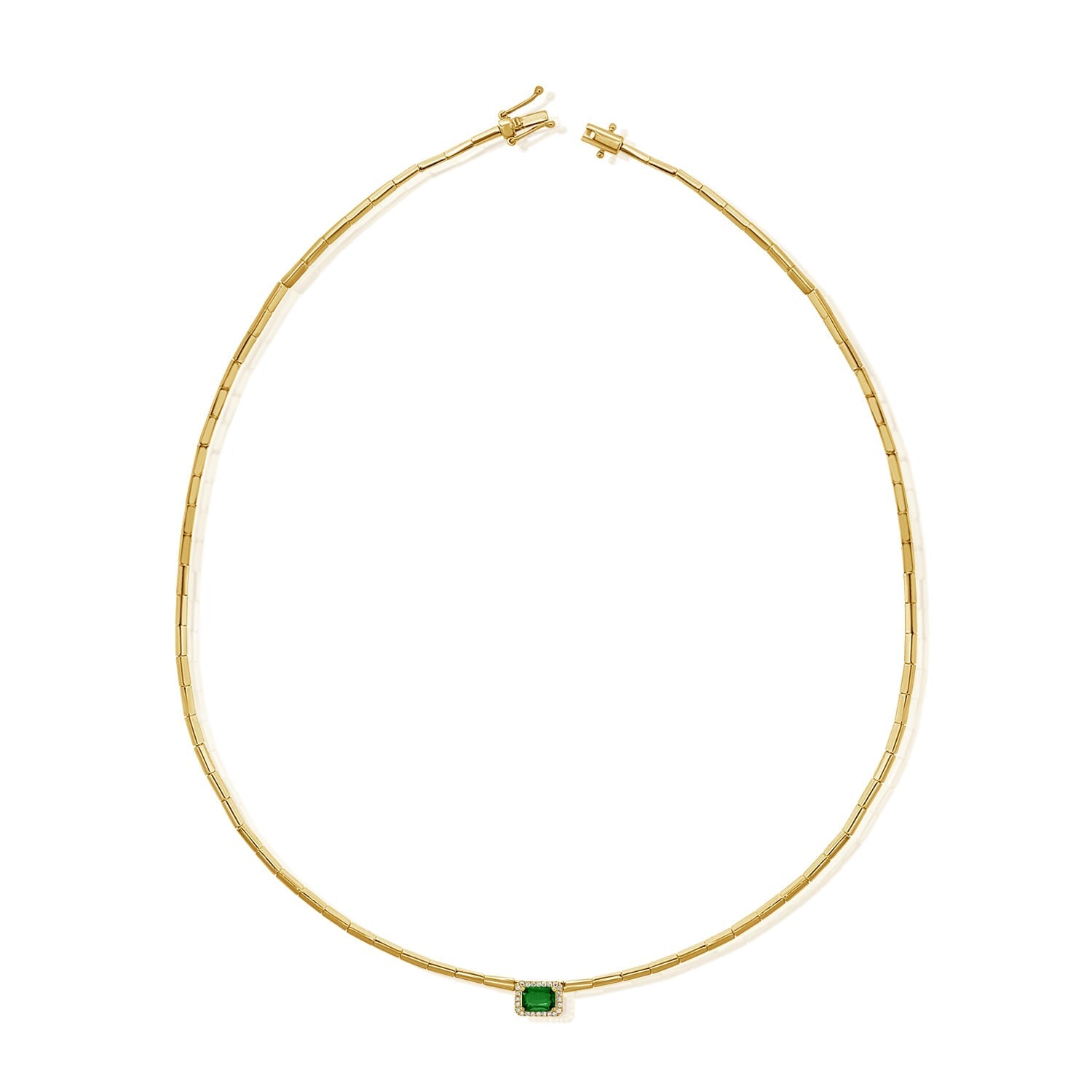 Emerald Diamond Tennis Necklace