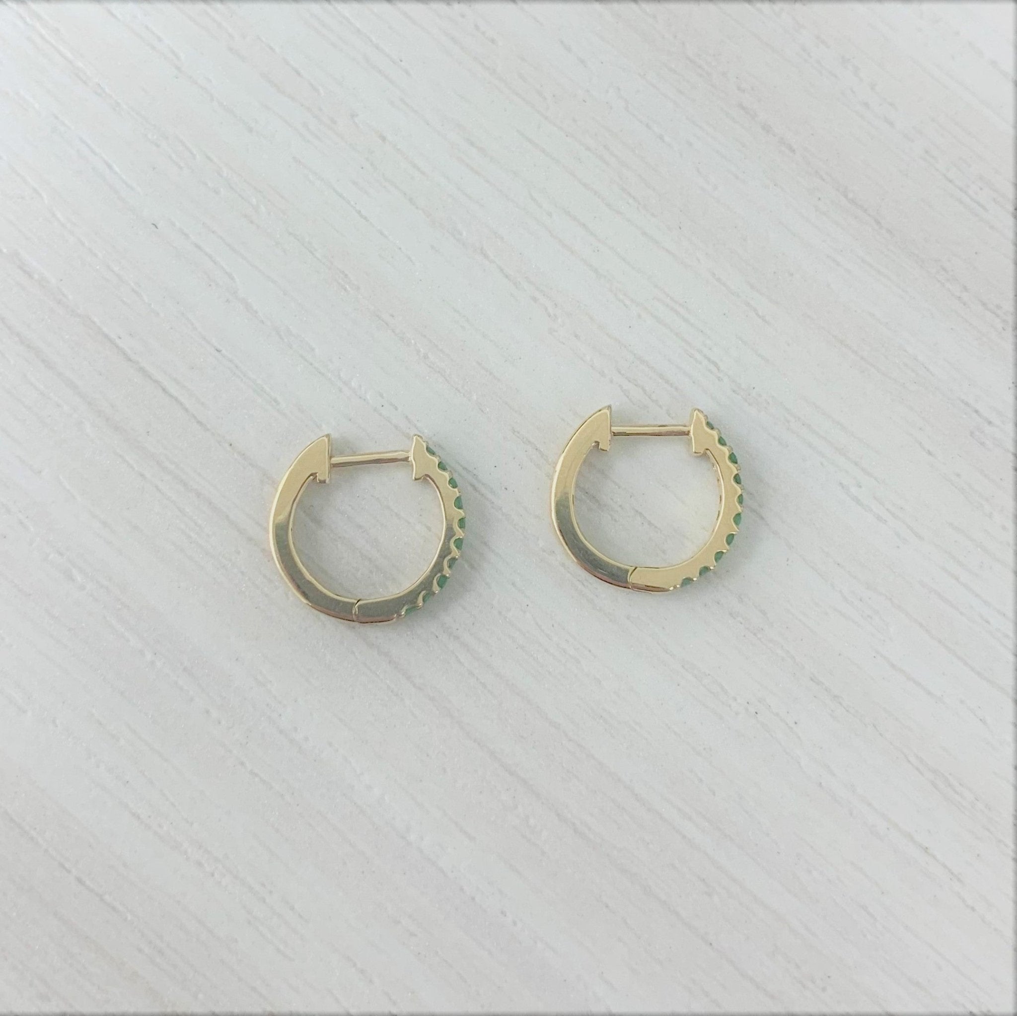 Emerald Huggie Earrings