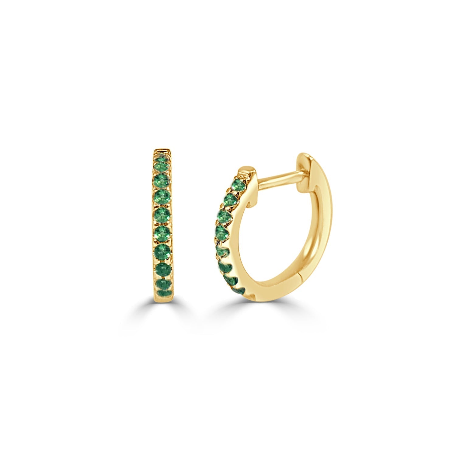 Emerald Huggie Earrings