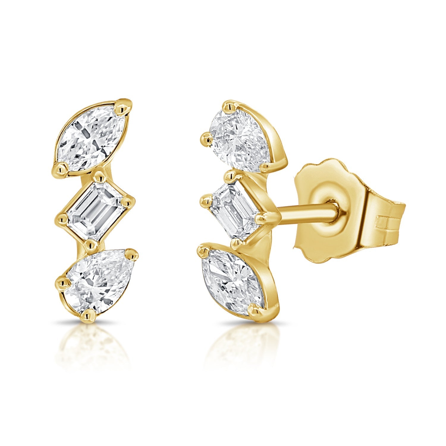 Fancy - Shape Diamond Stud Earrings
