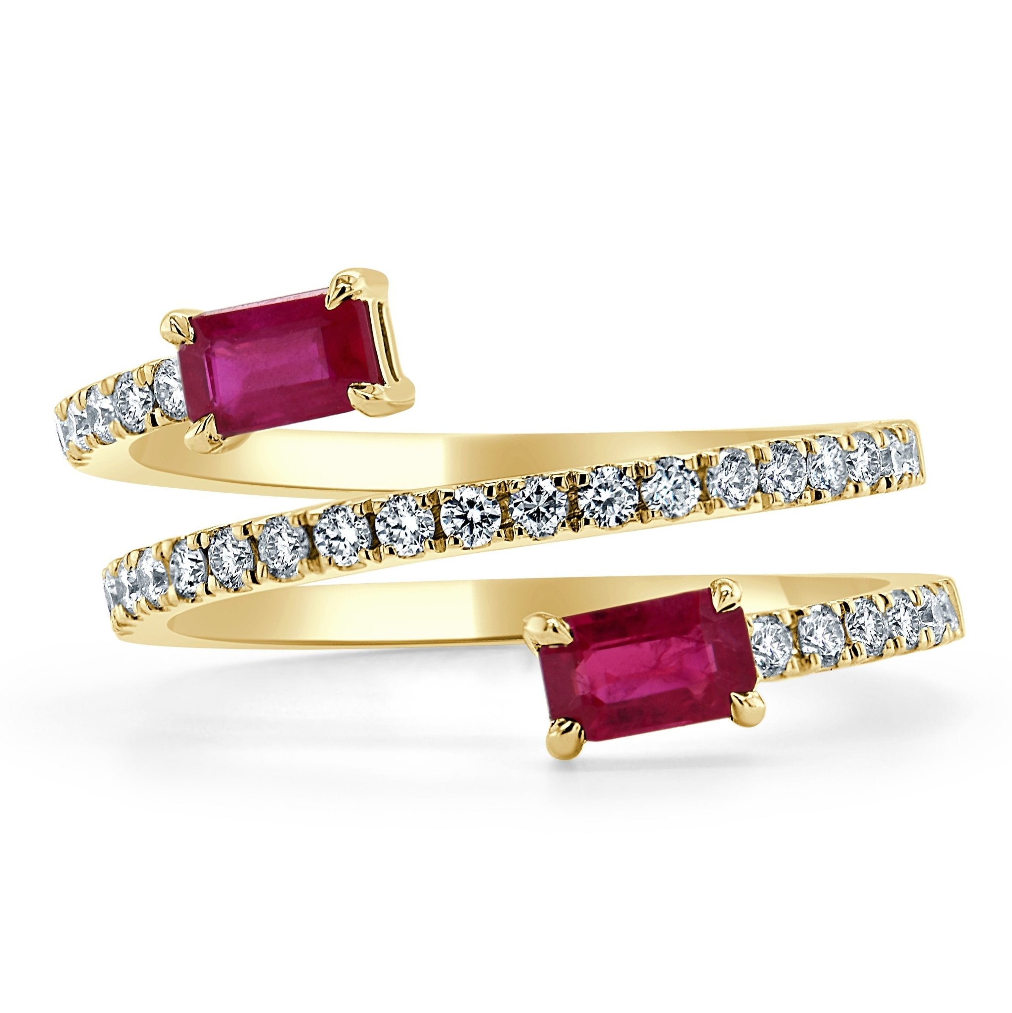 Gemstone Diamond Wrap Ring