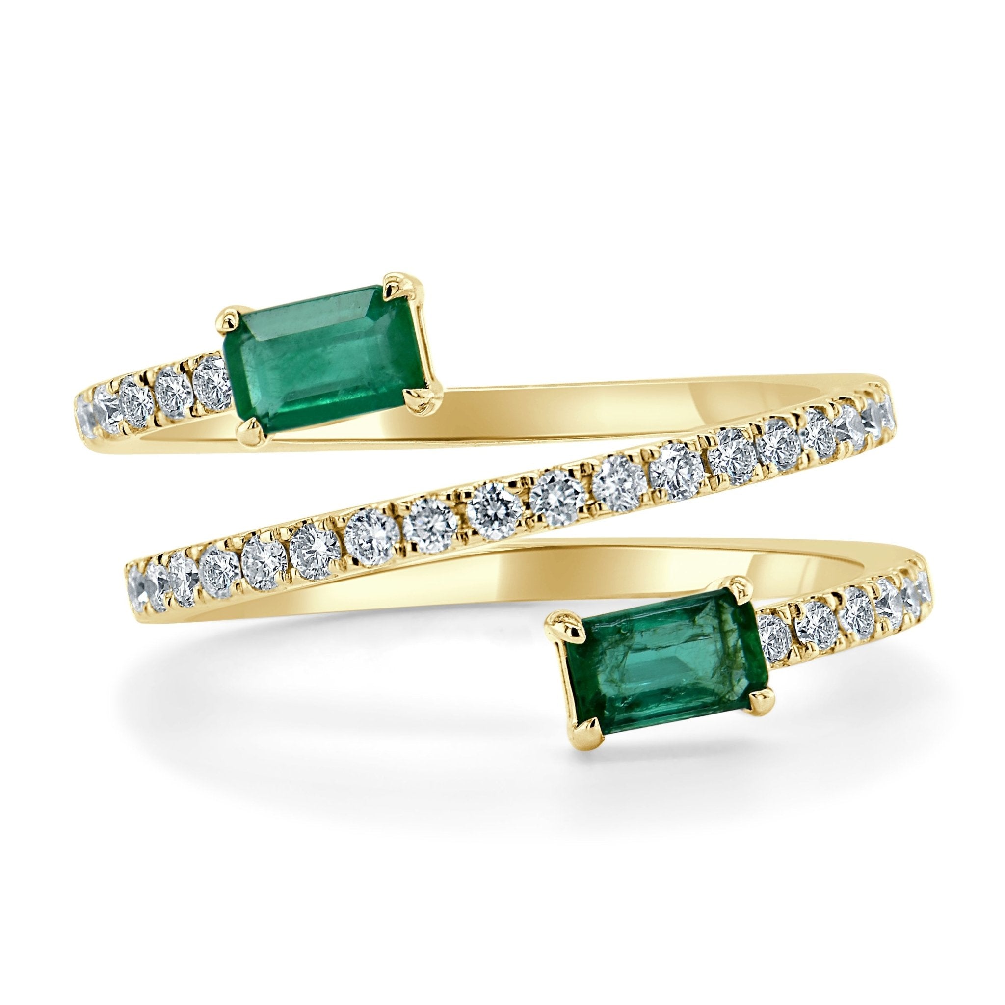 Gemstone Diamond Wrap Ring