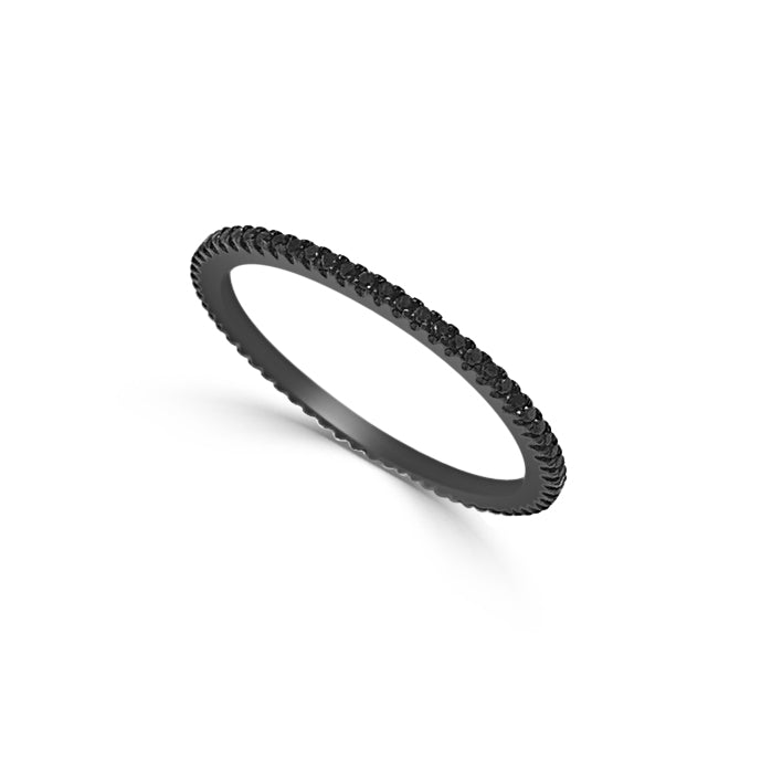 Gold Black Diamond Eternity Ring