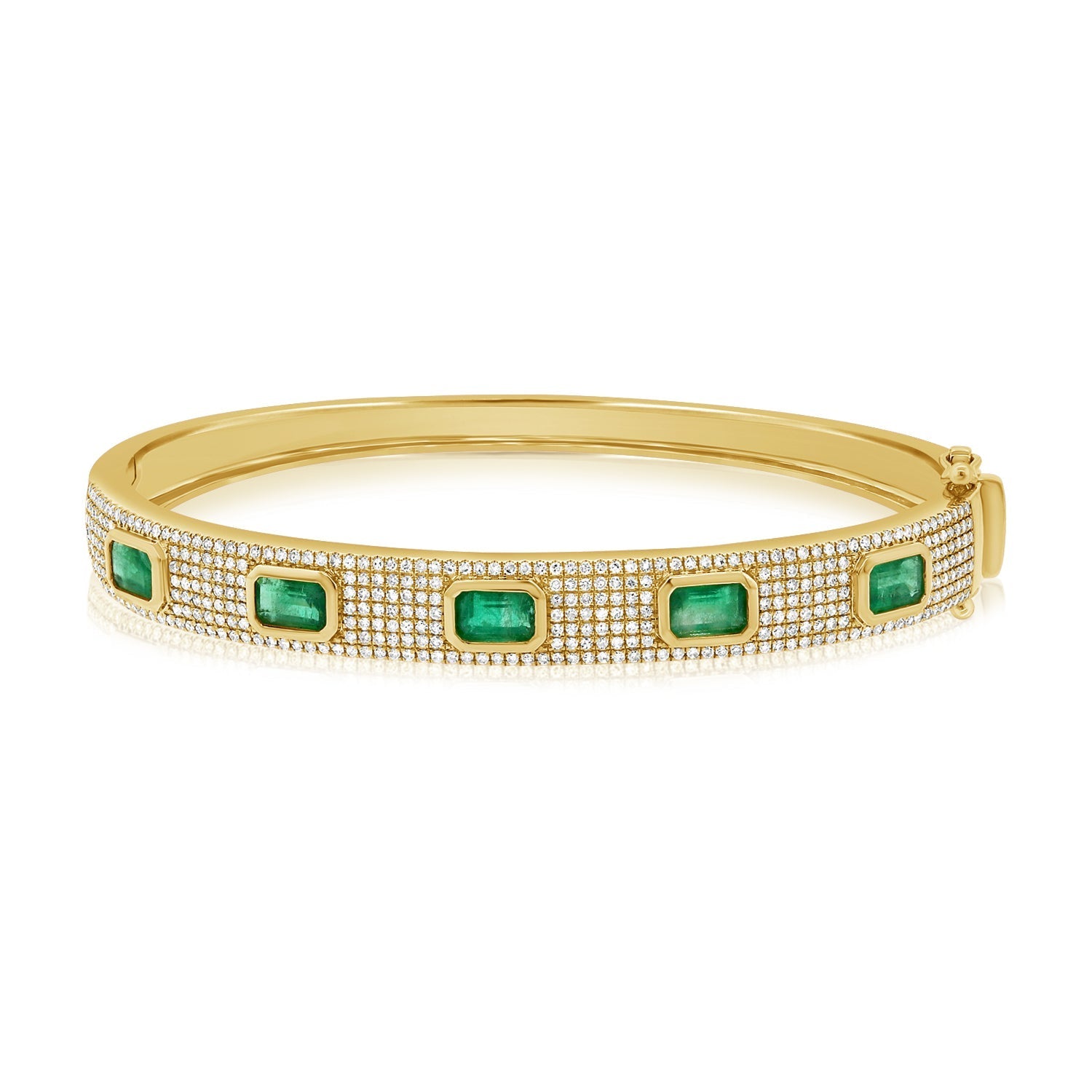 Green Emerald Diamond Bangle