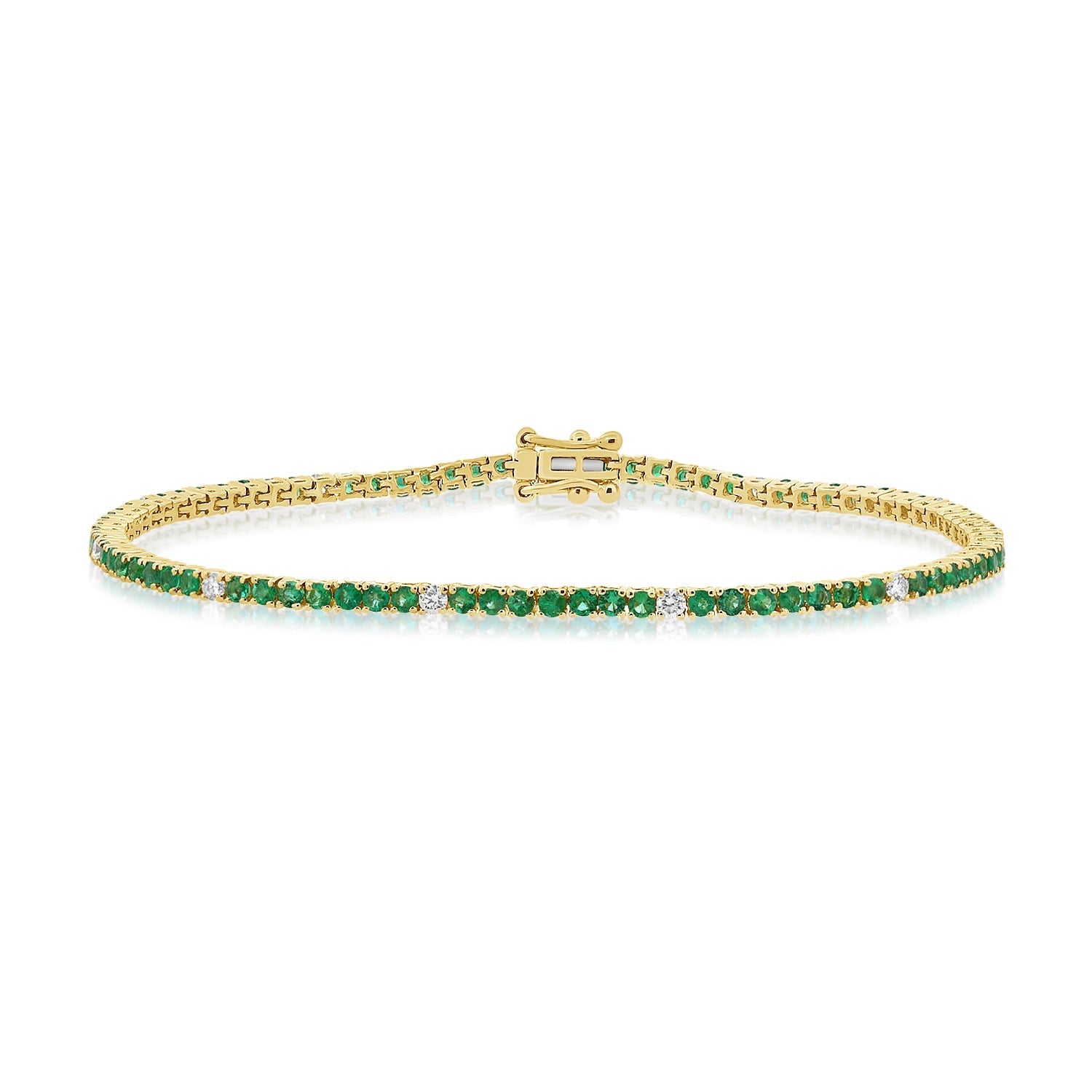 Green Emerald Diamond Bracelet