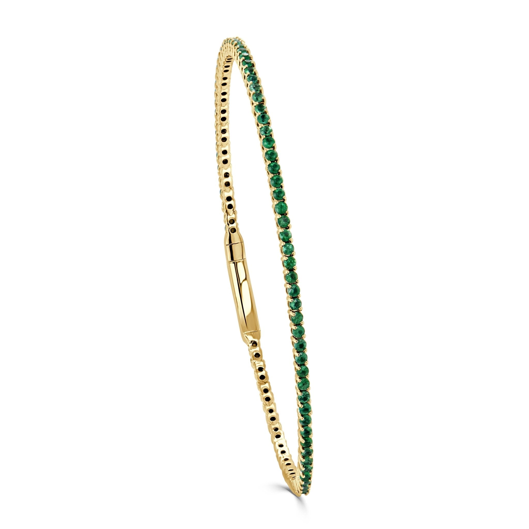Green Emerald Flexible Eternity Bangle