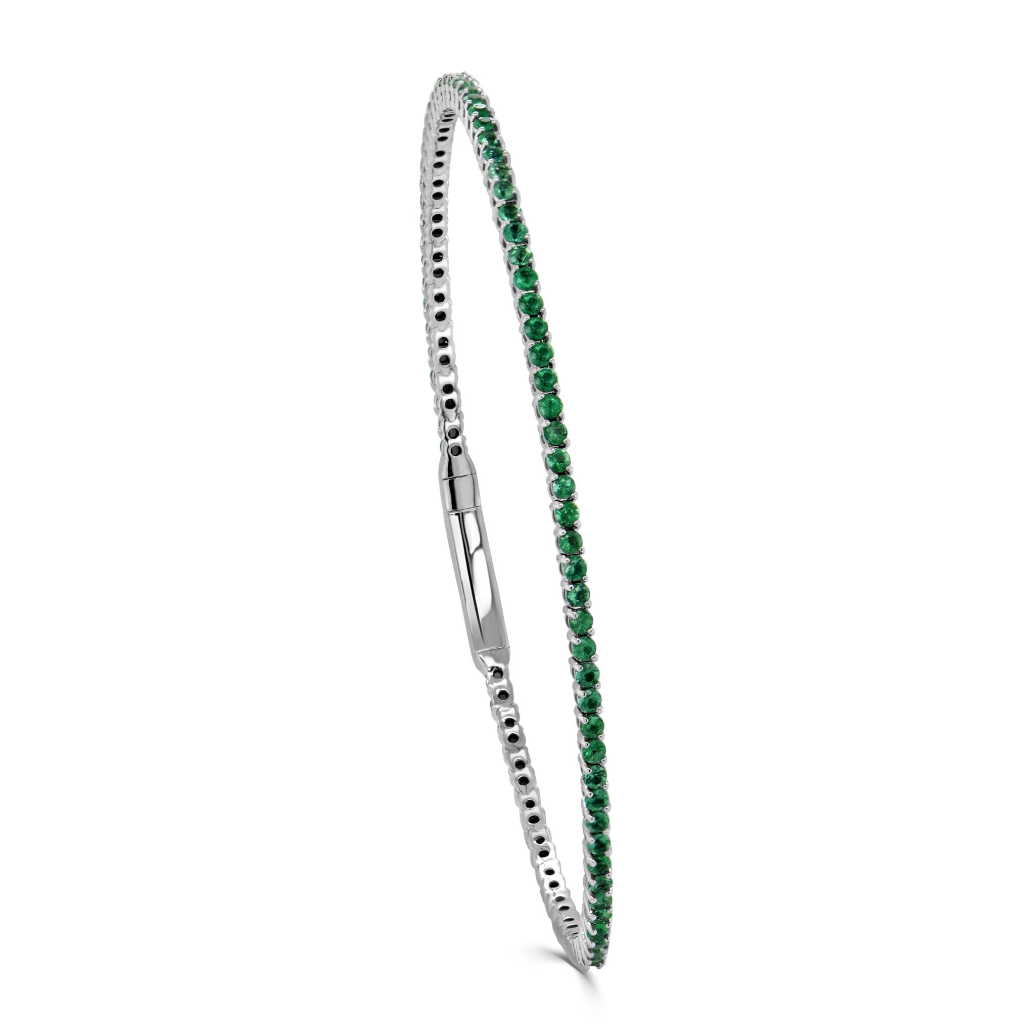 Green Emerald Flexible Eternity Bangle