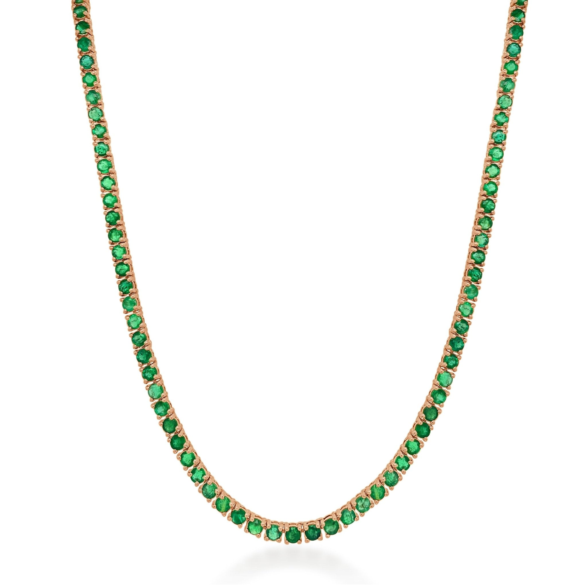 Green Emerald Tennis Necklace