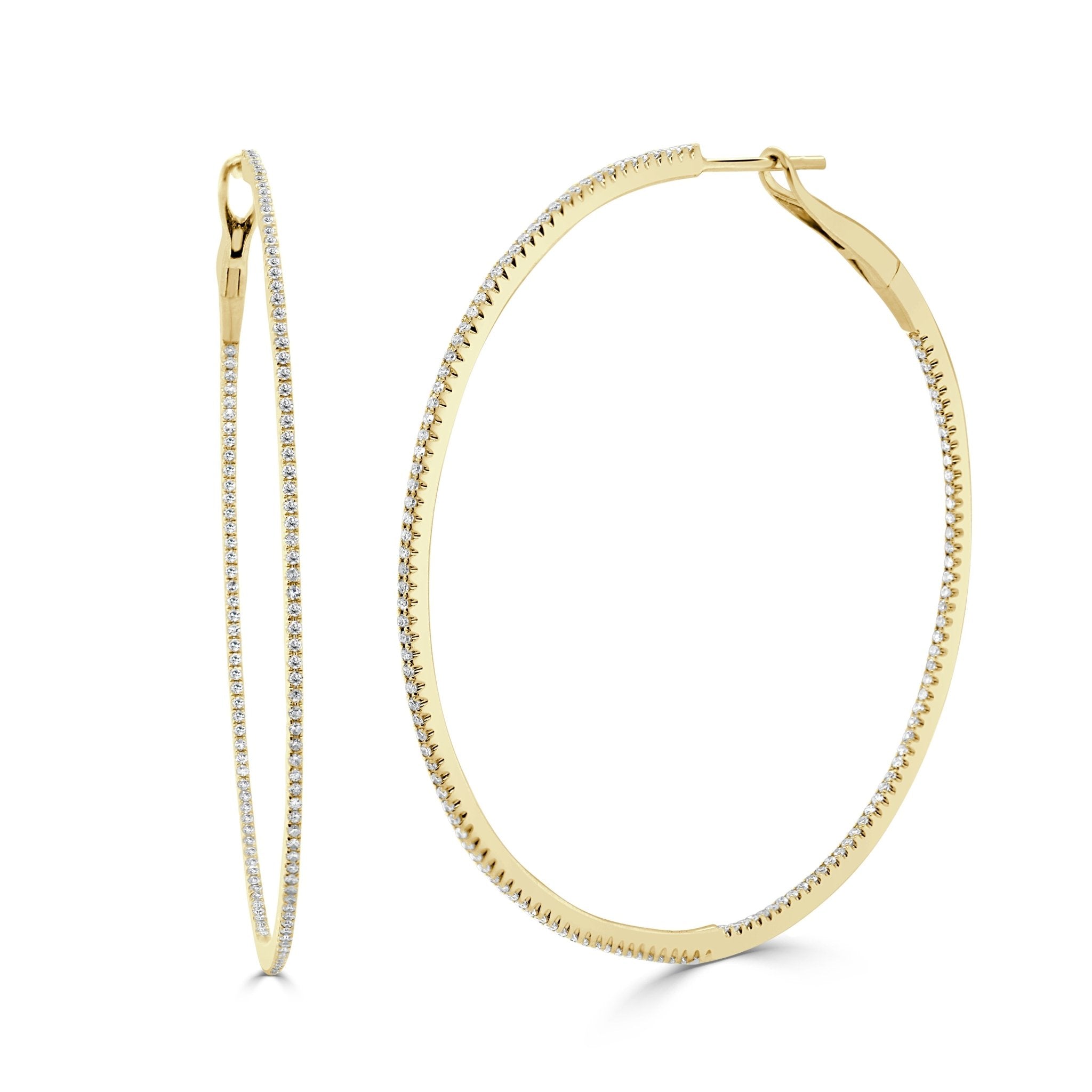 Inside - Out Thin Diamond Hoops