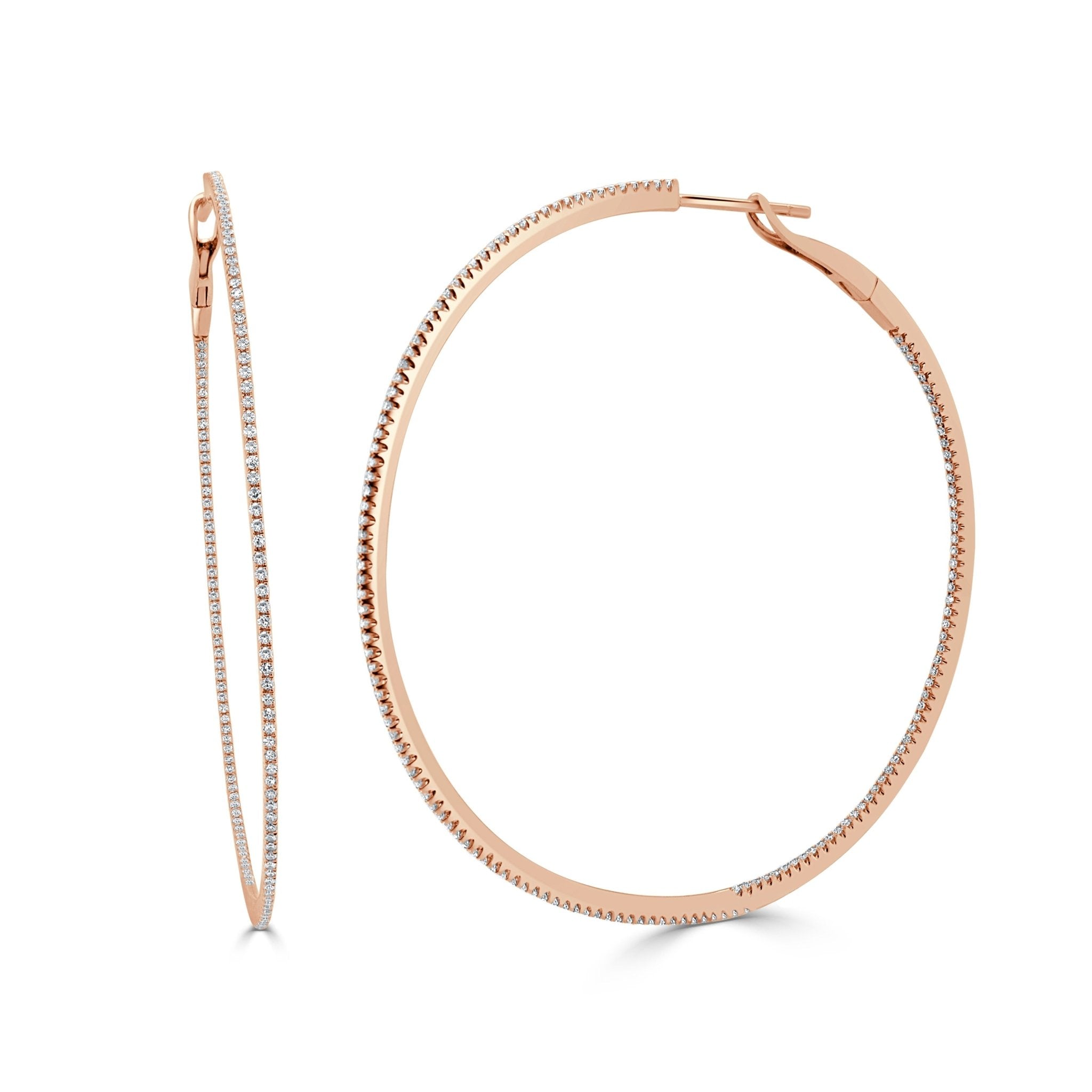 Inside - Out Thin Diamond Hoops