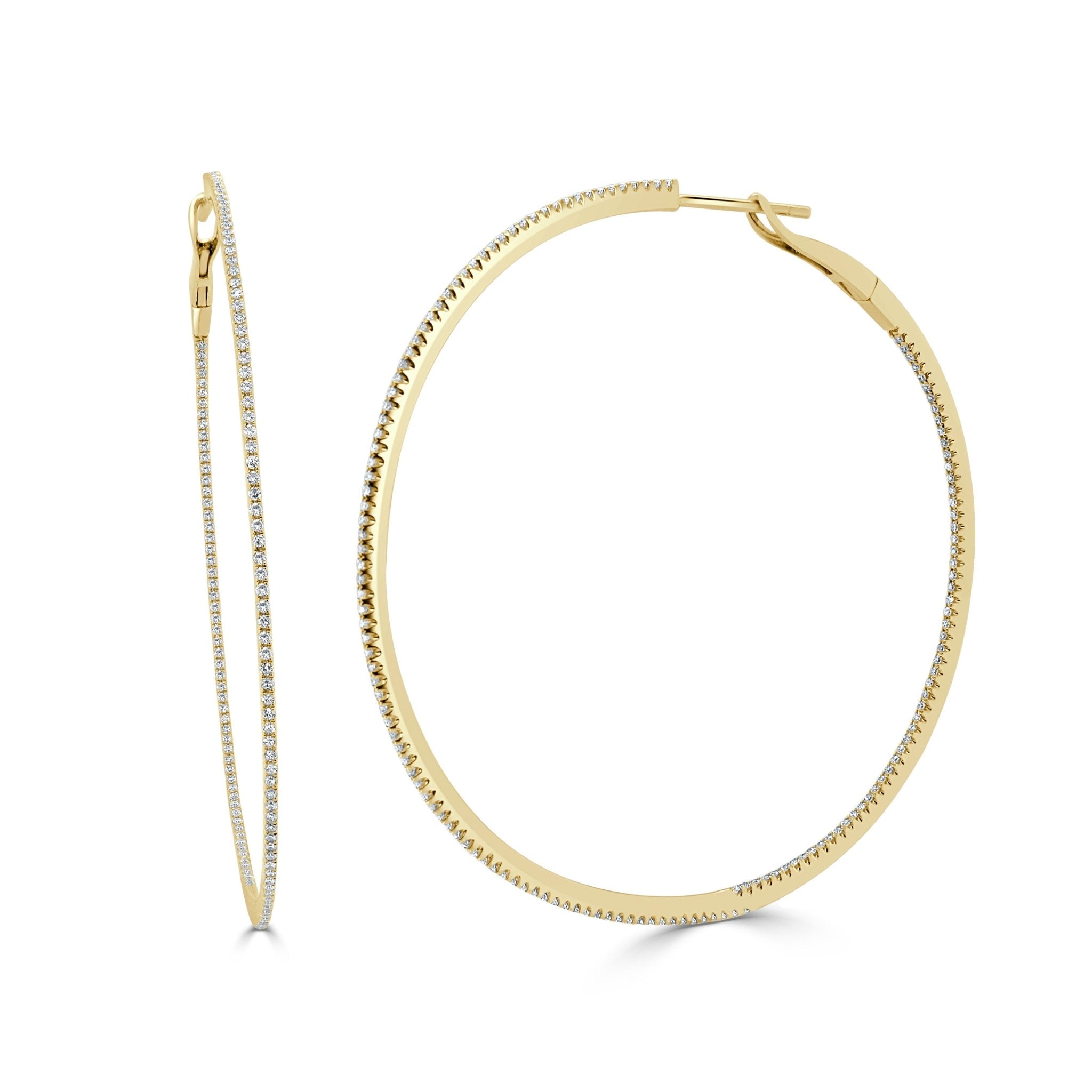 Inside - Out Thin Diamond Hoops