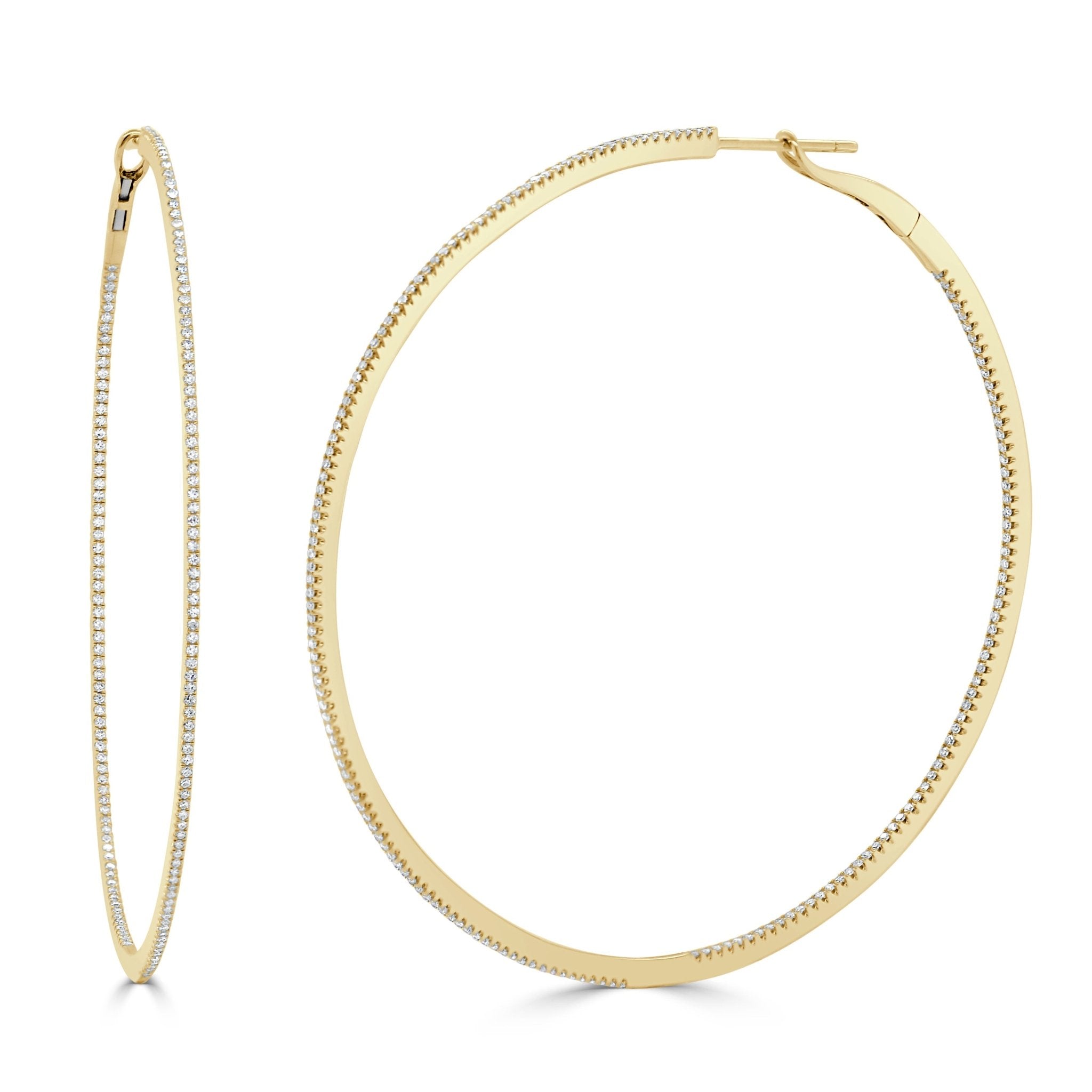 Inside - Out Thin Diamond Hoops