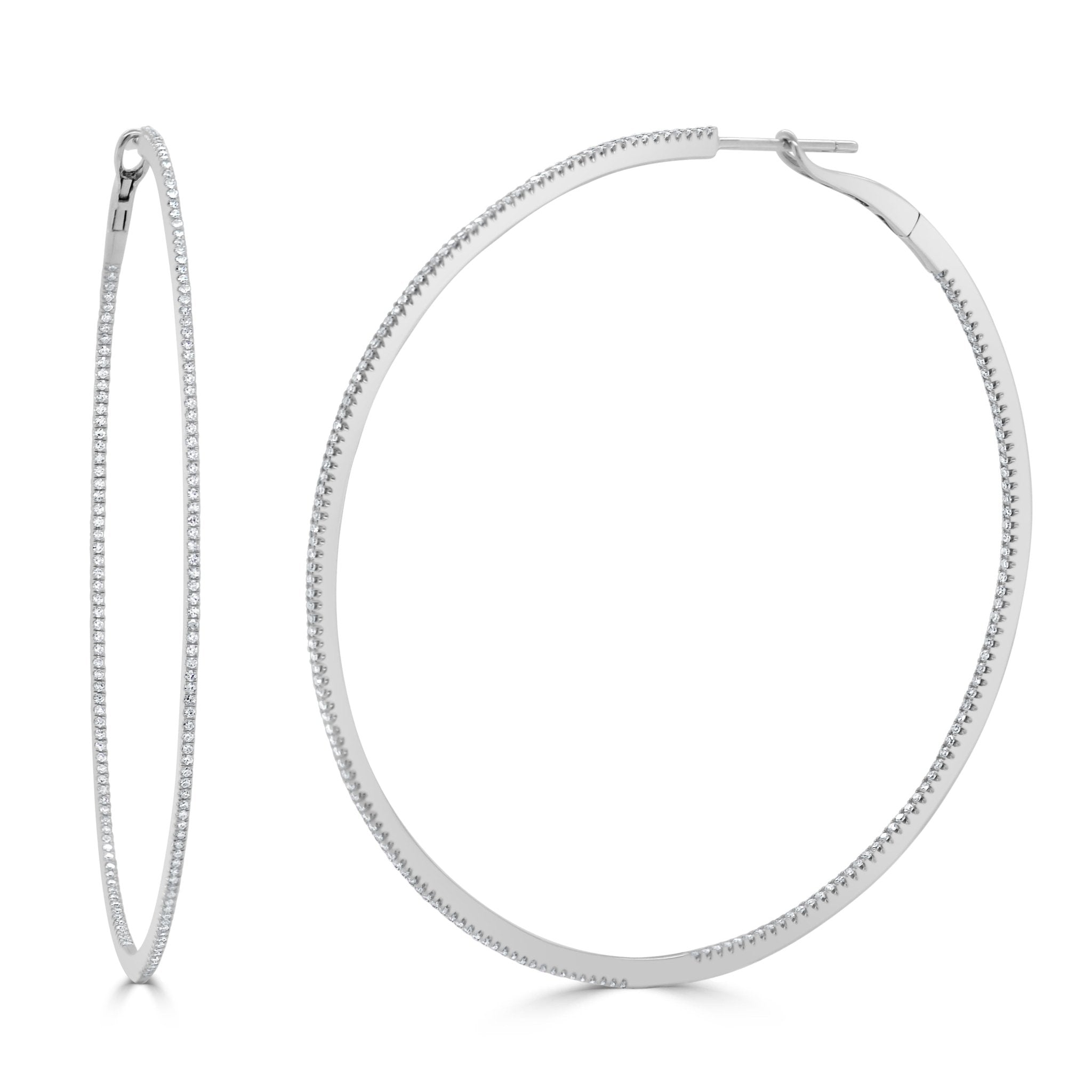 Inside - Out Thin Diamond Hoops