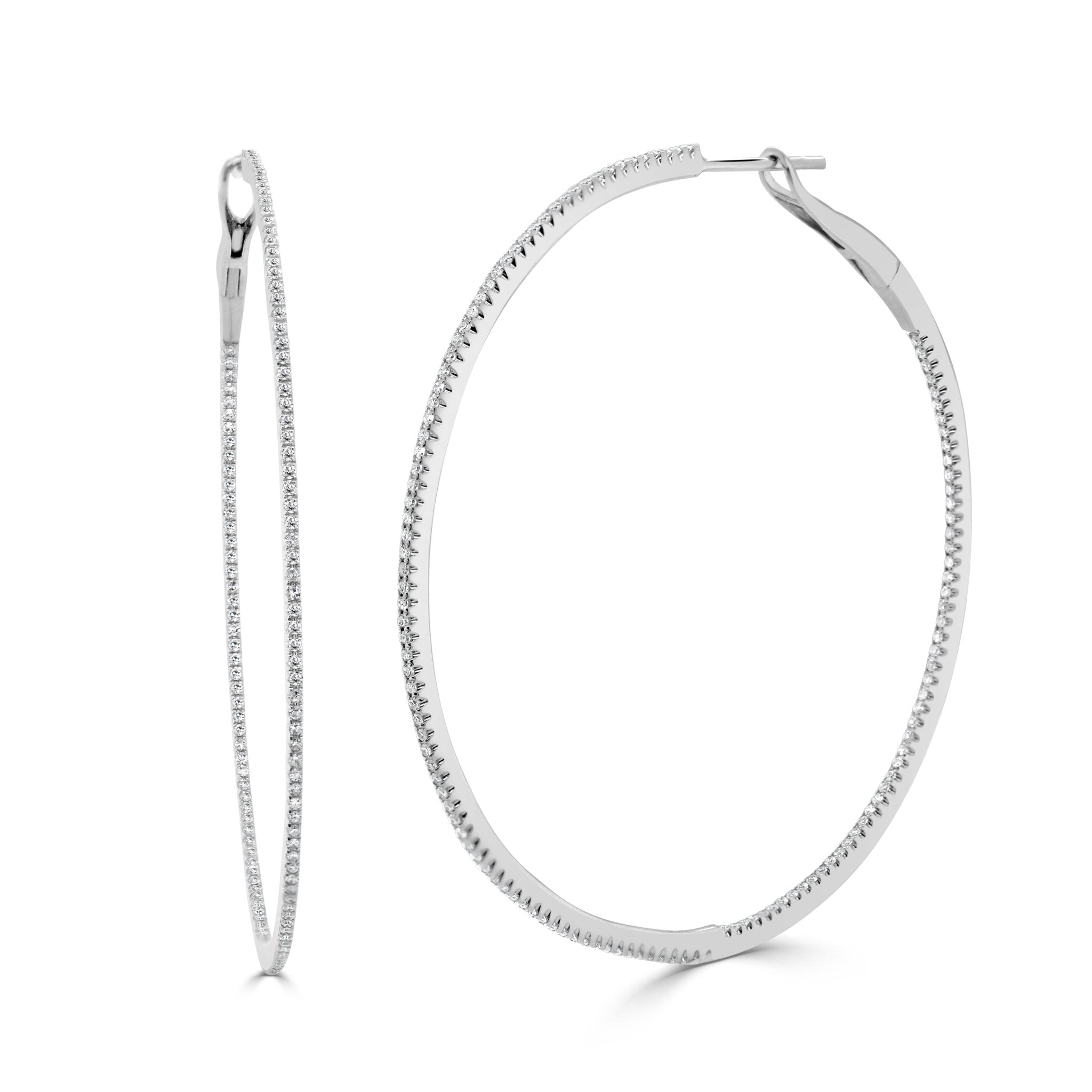 Inside - Out Thin Diamond Hoops