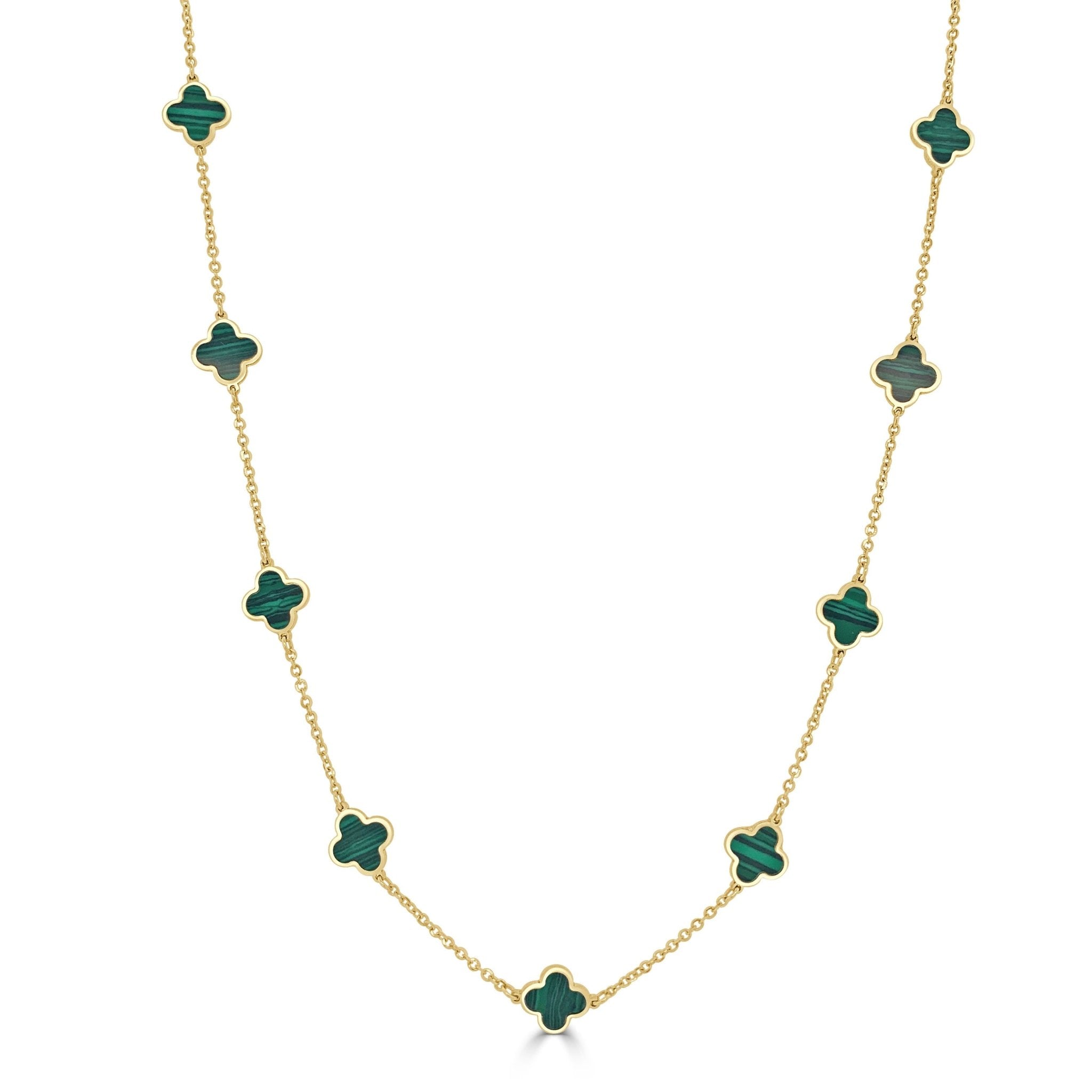 Malachite Clover Necklace