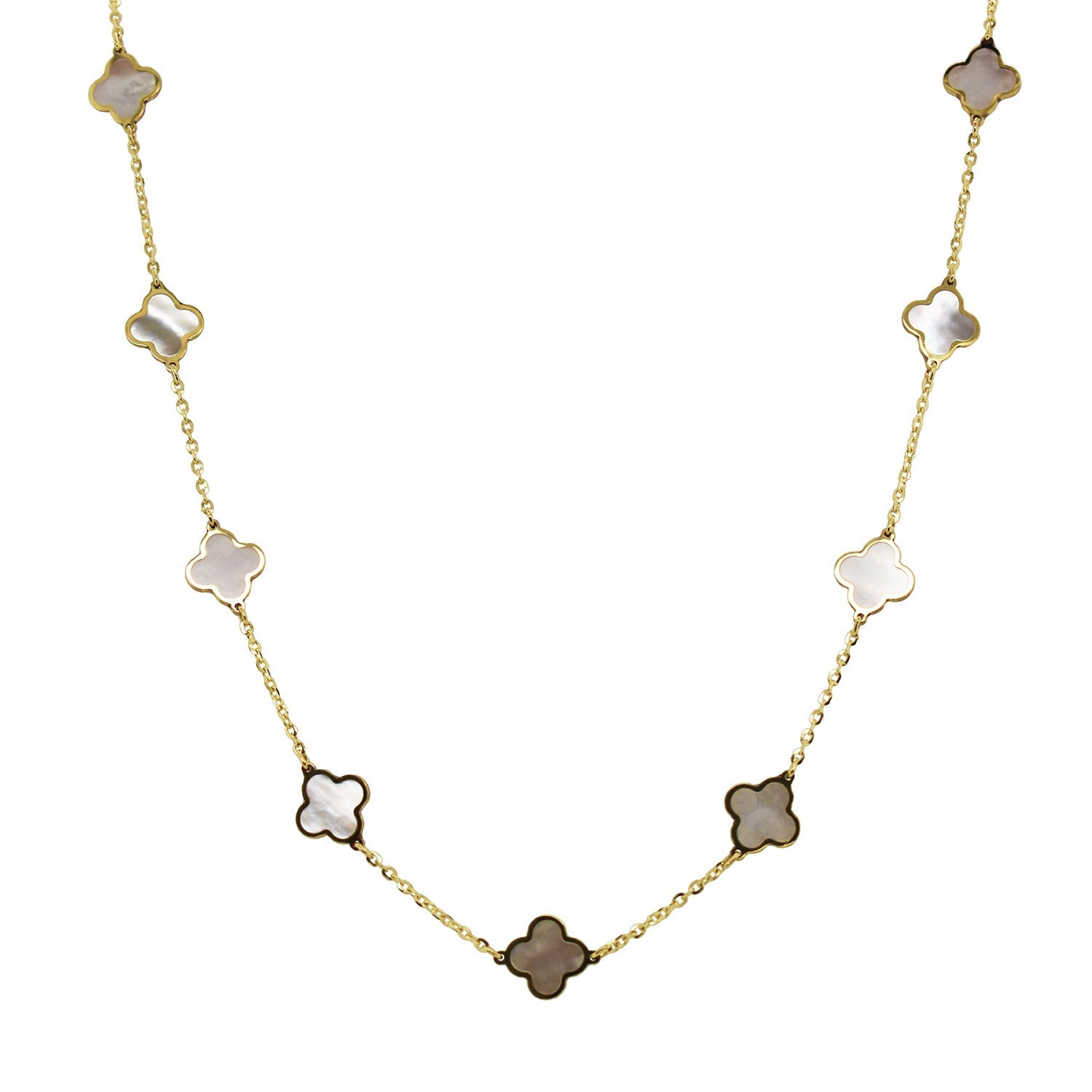 Mother Of Pearl Clover Necklace