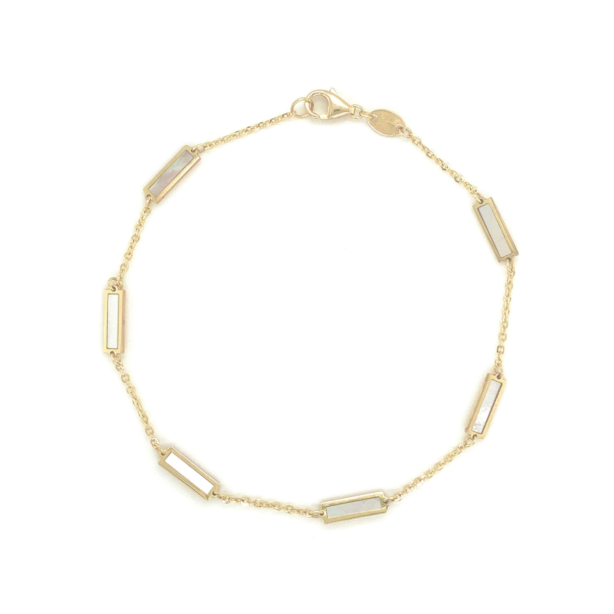 Mother of Pearl Station Bar Bracelet