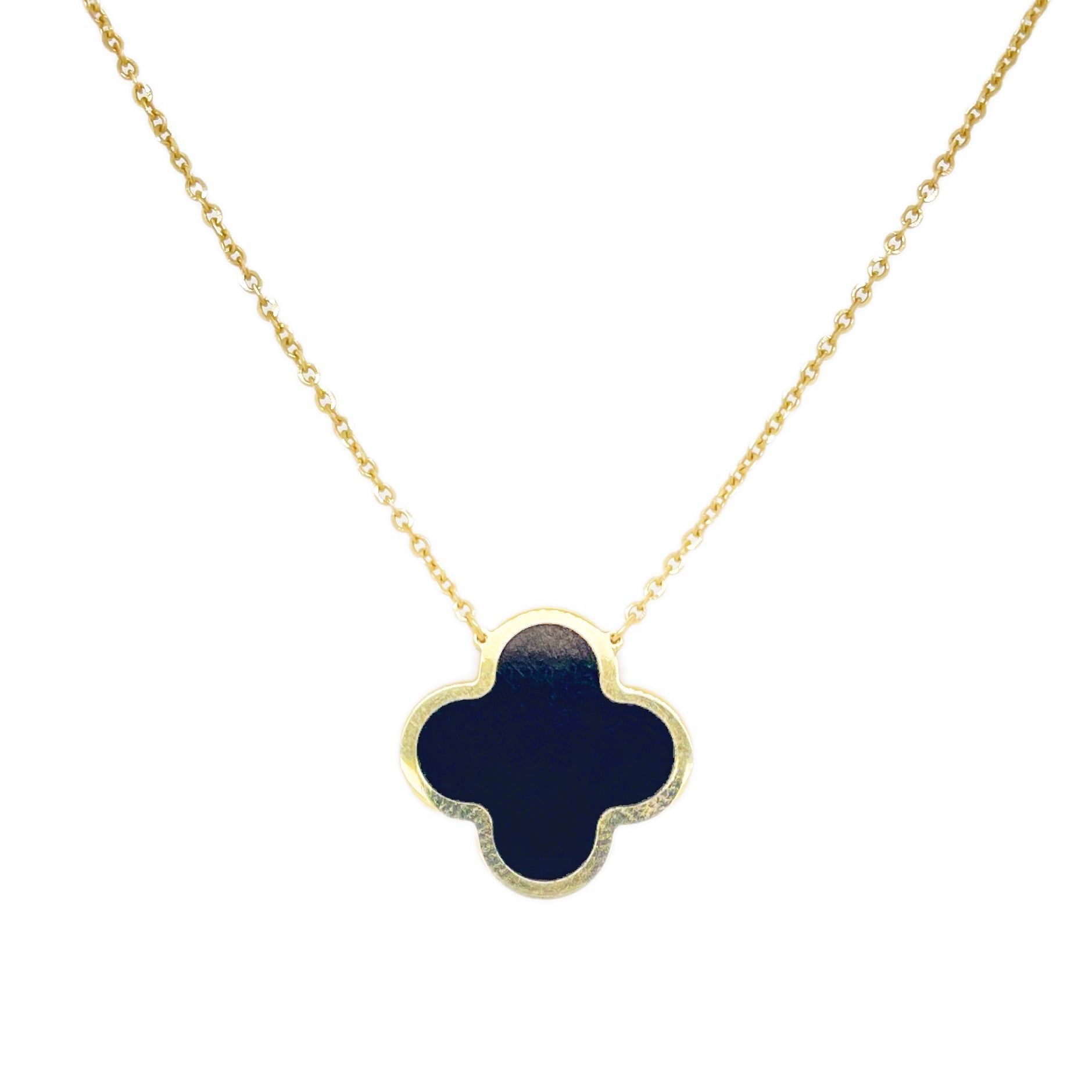 Onyx Clover Necklace