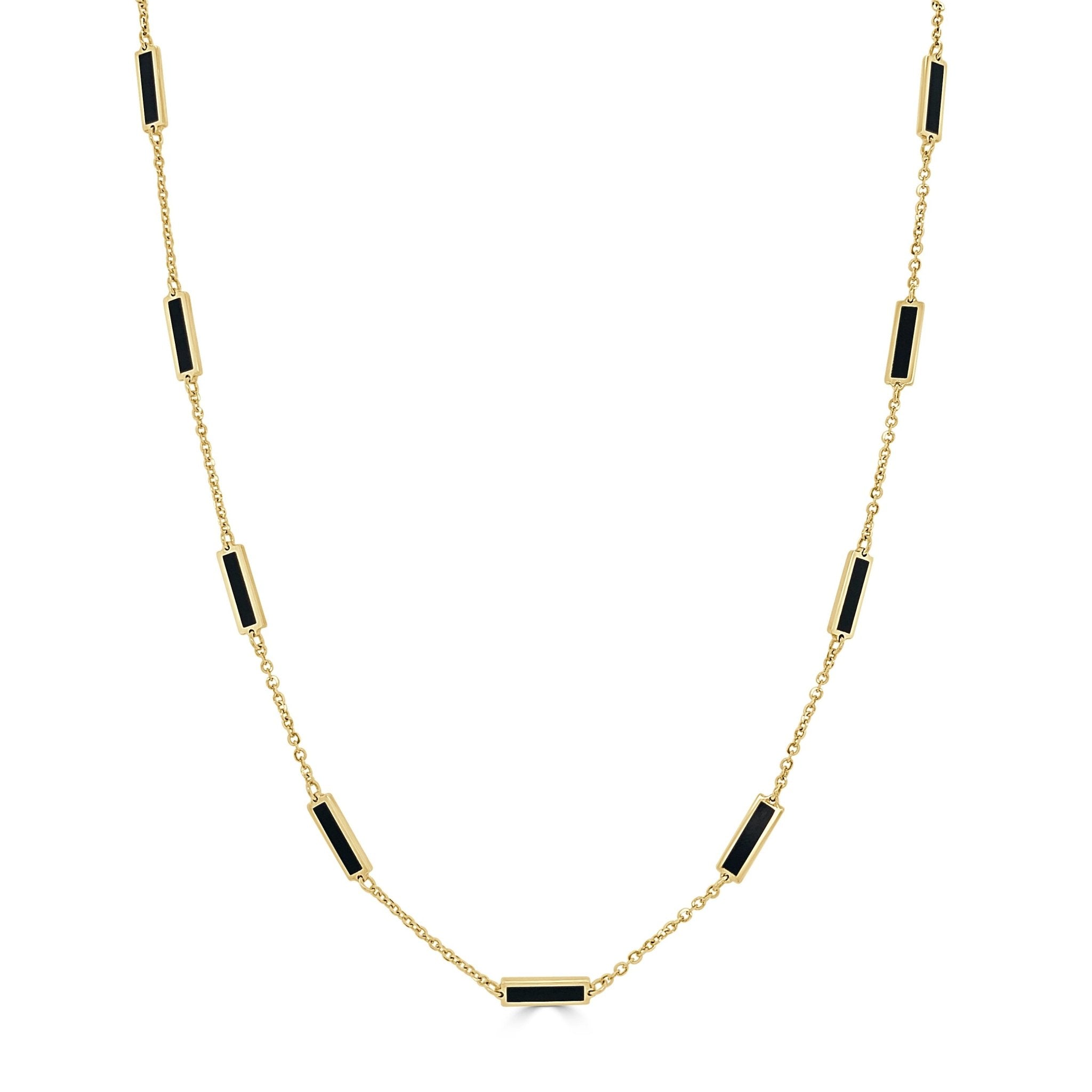 Onyx Station Bar Necklace