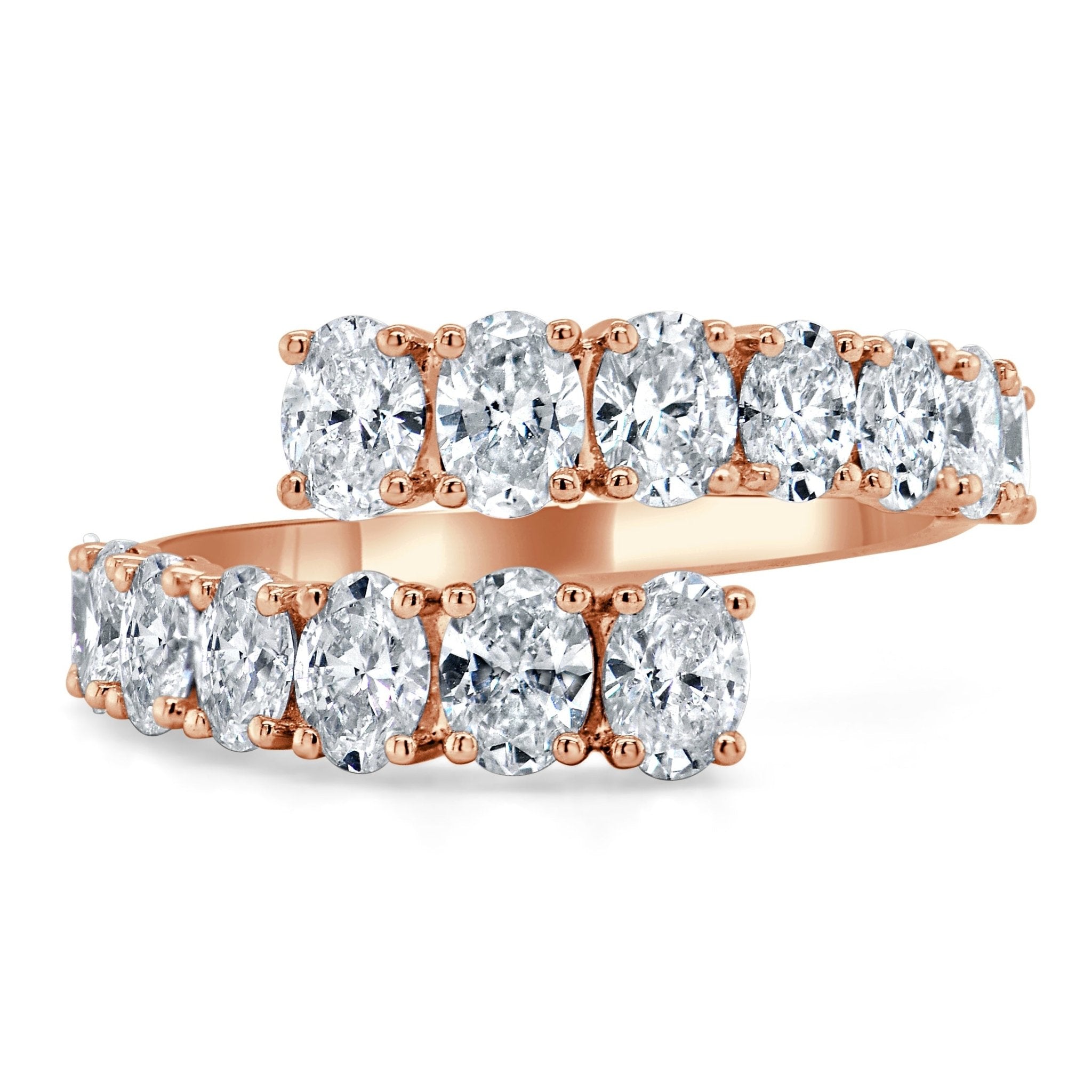 Oval Diamond Bypass Ring