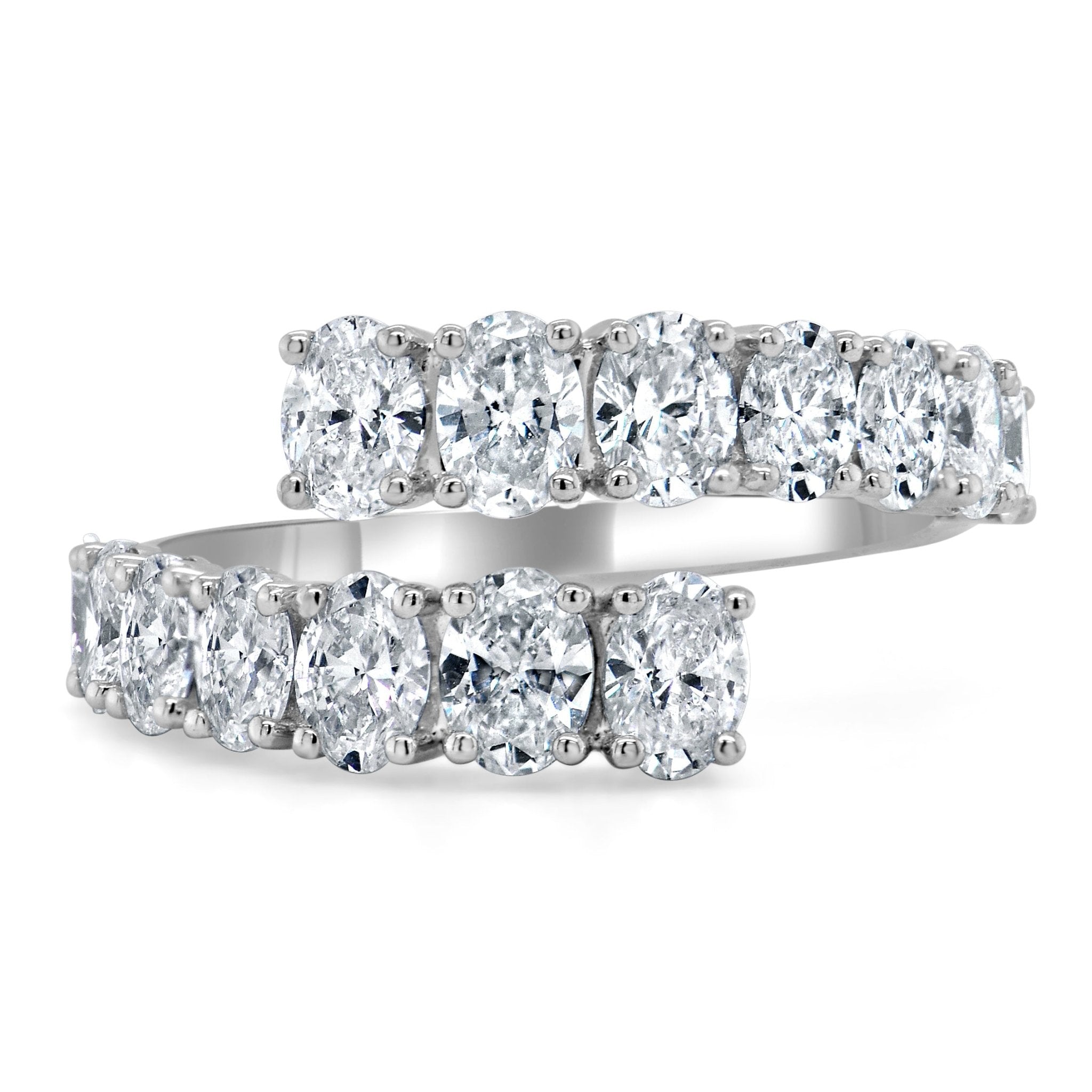 Oval Diamond Bypass Ring