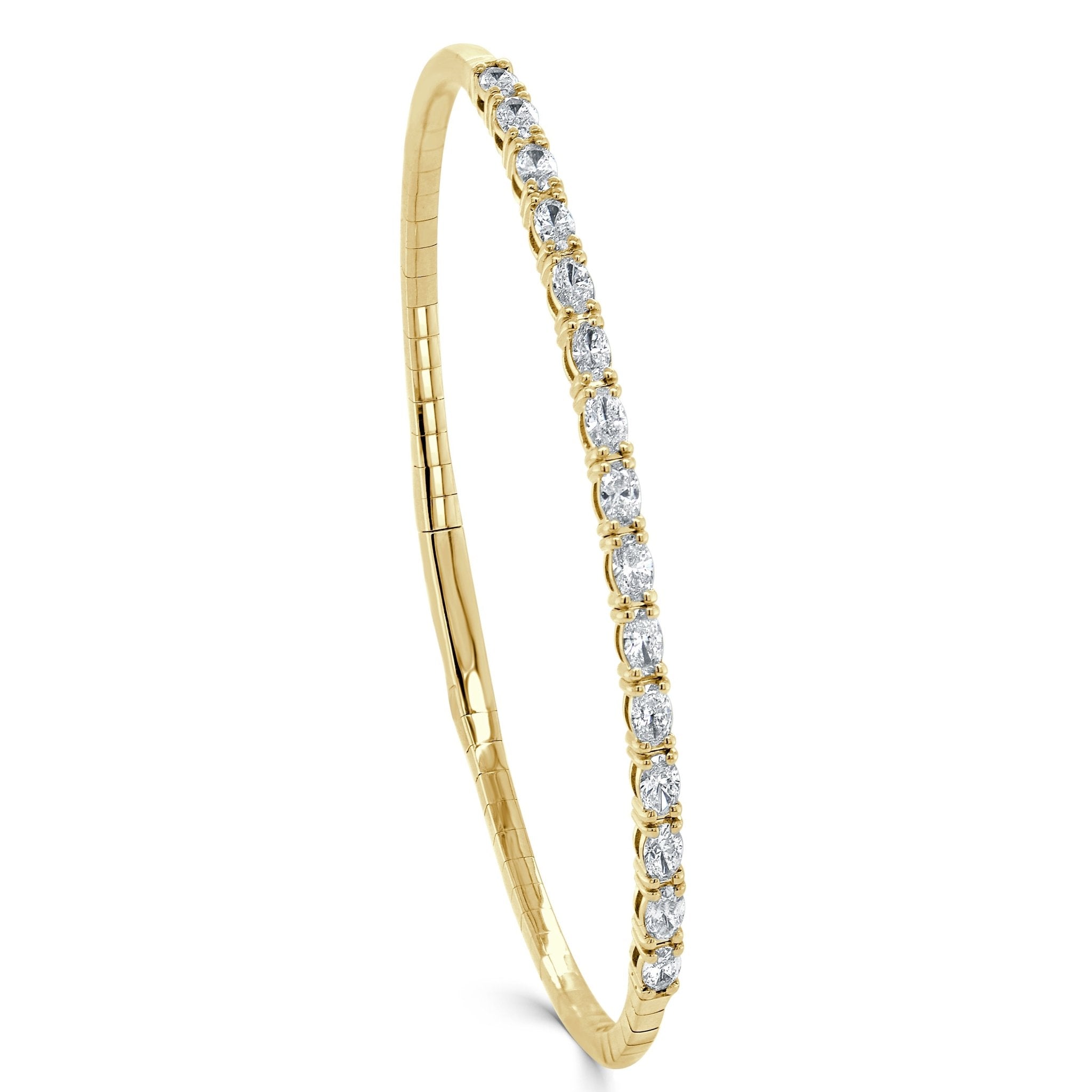 Oval Diamond Flexible Bangle