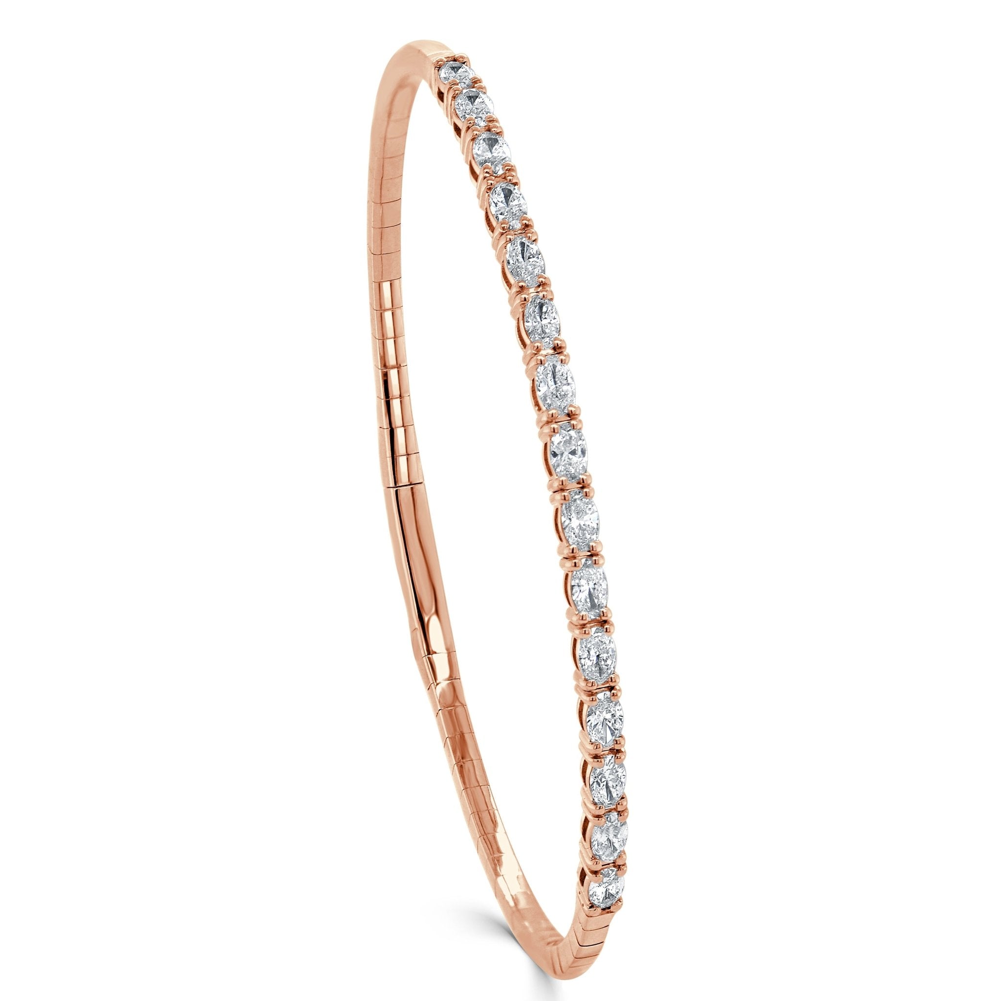 Oval Diamond Flexible Bangle