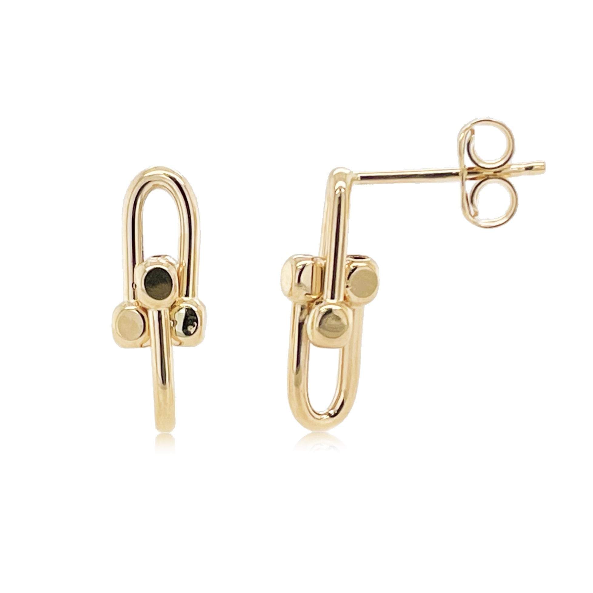 Paperclip Link Stud Earrings