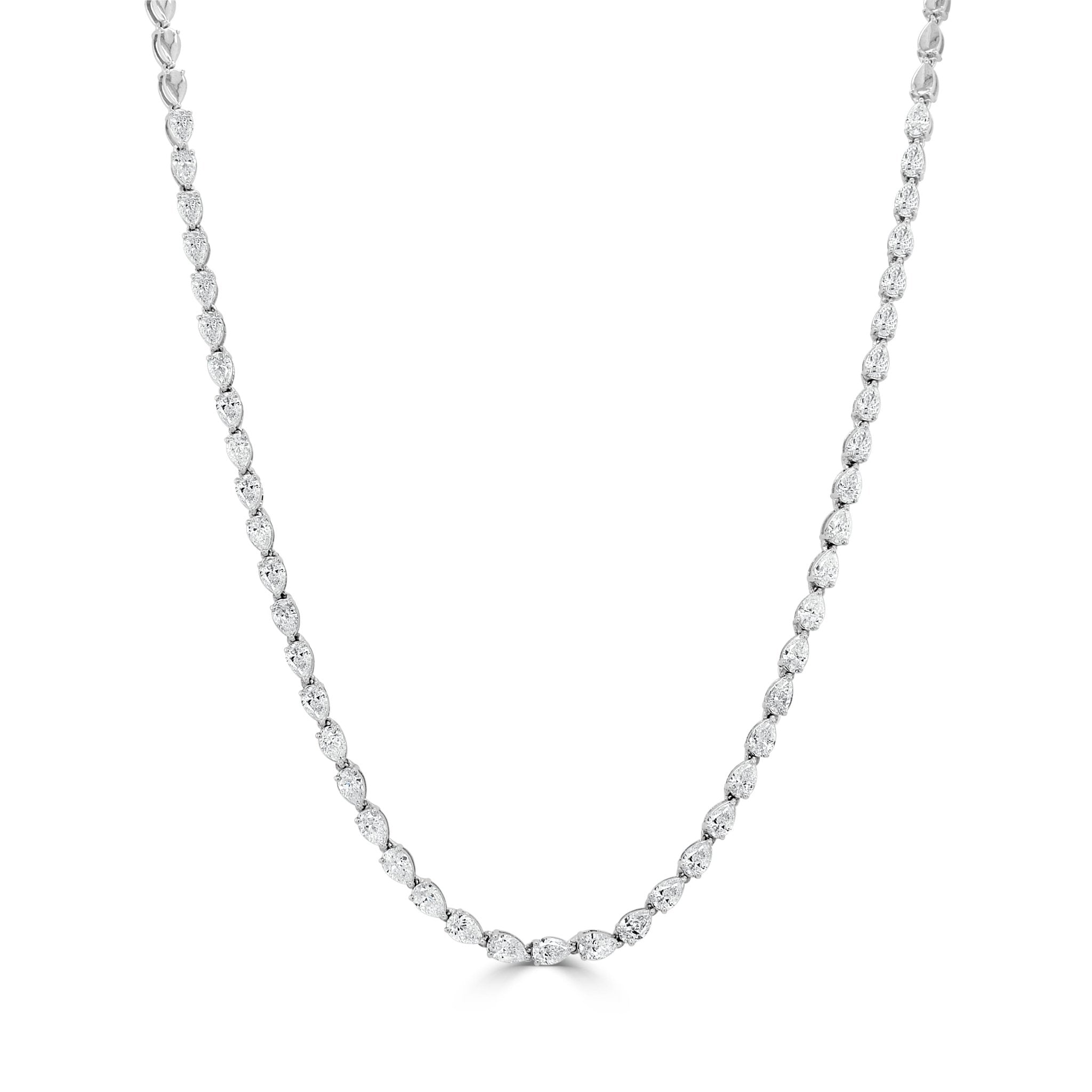 Pear - Shape Diamond Tennis Necklace