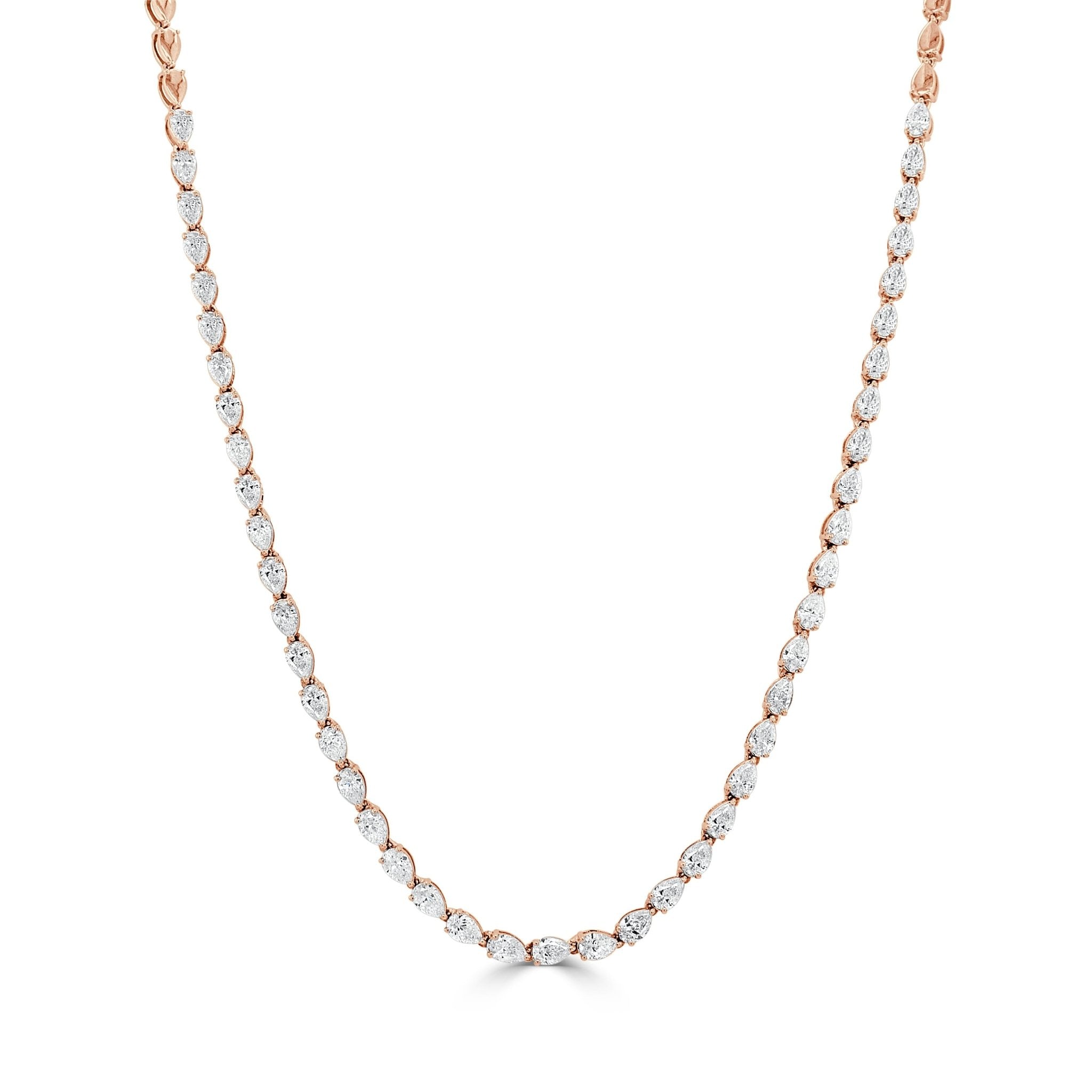 Pear - Shape Diamond Tennis Necklace