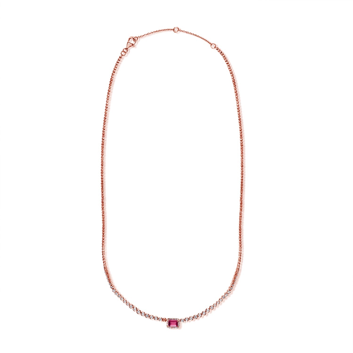 Pink Sapphire Diamond Necklace