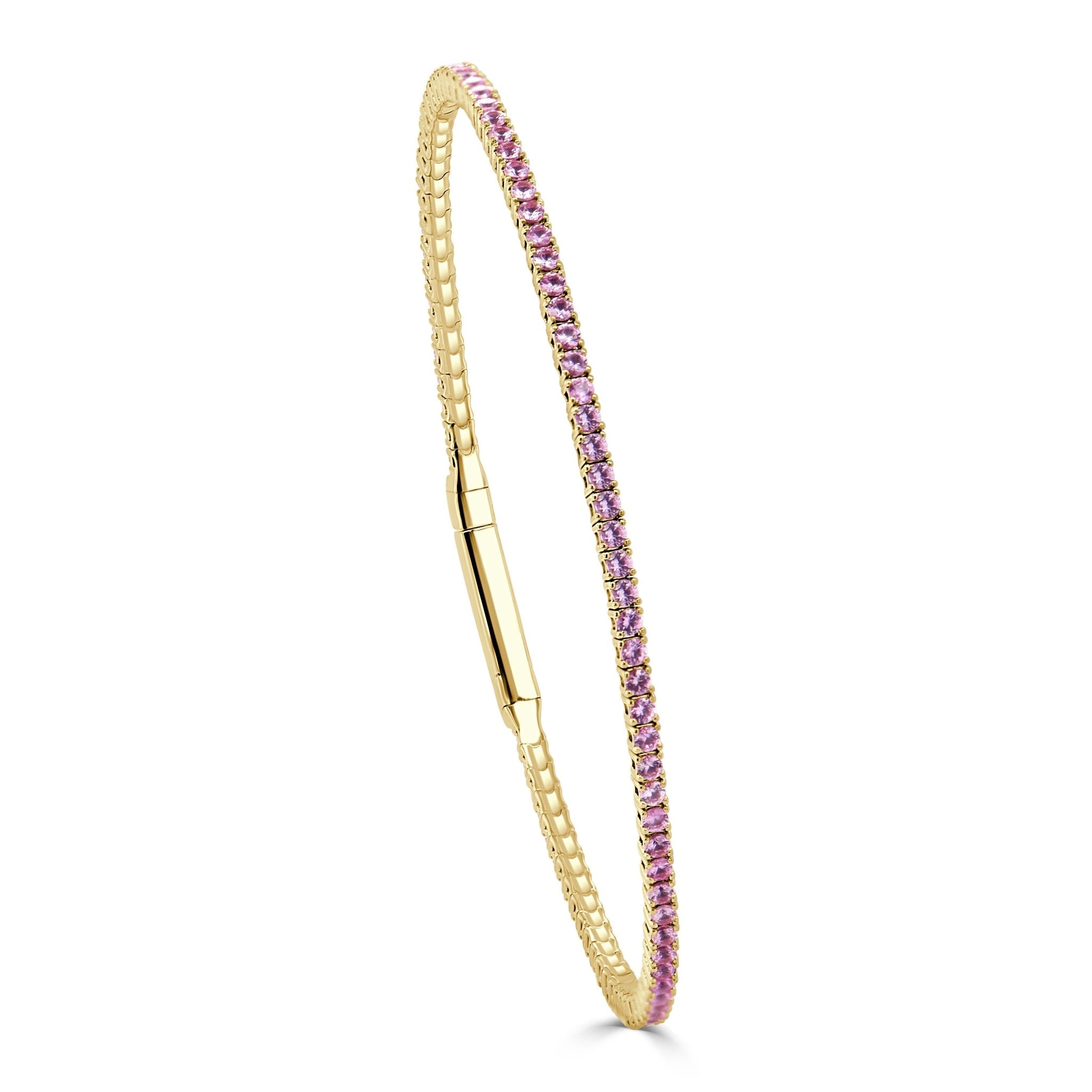 Pink Sapphire Flexible Eternity Bangle