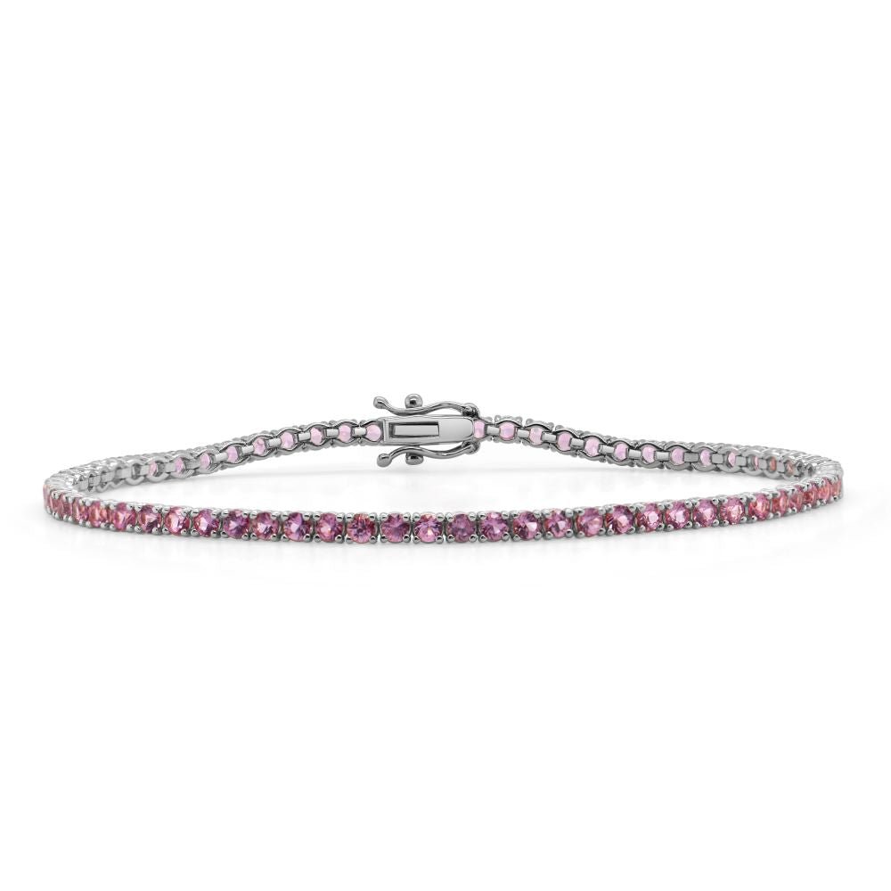 Pink Sapphire Tennis Bracelet