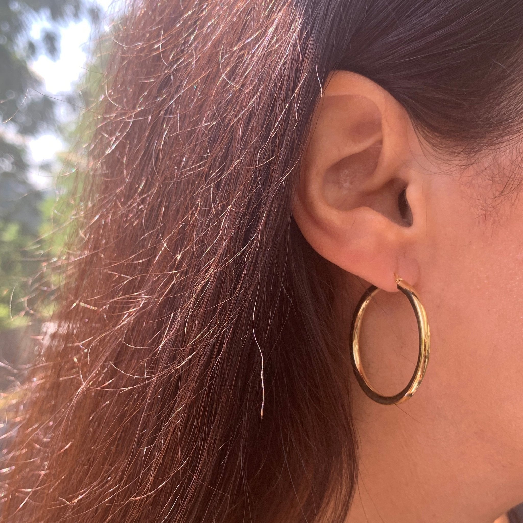 Polished Tube Hoop Earrings